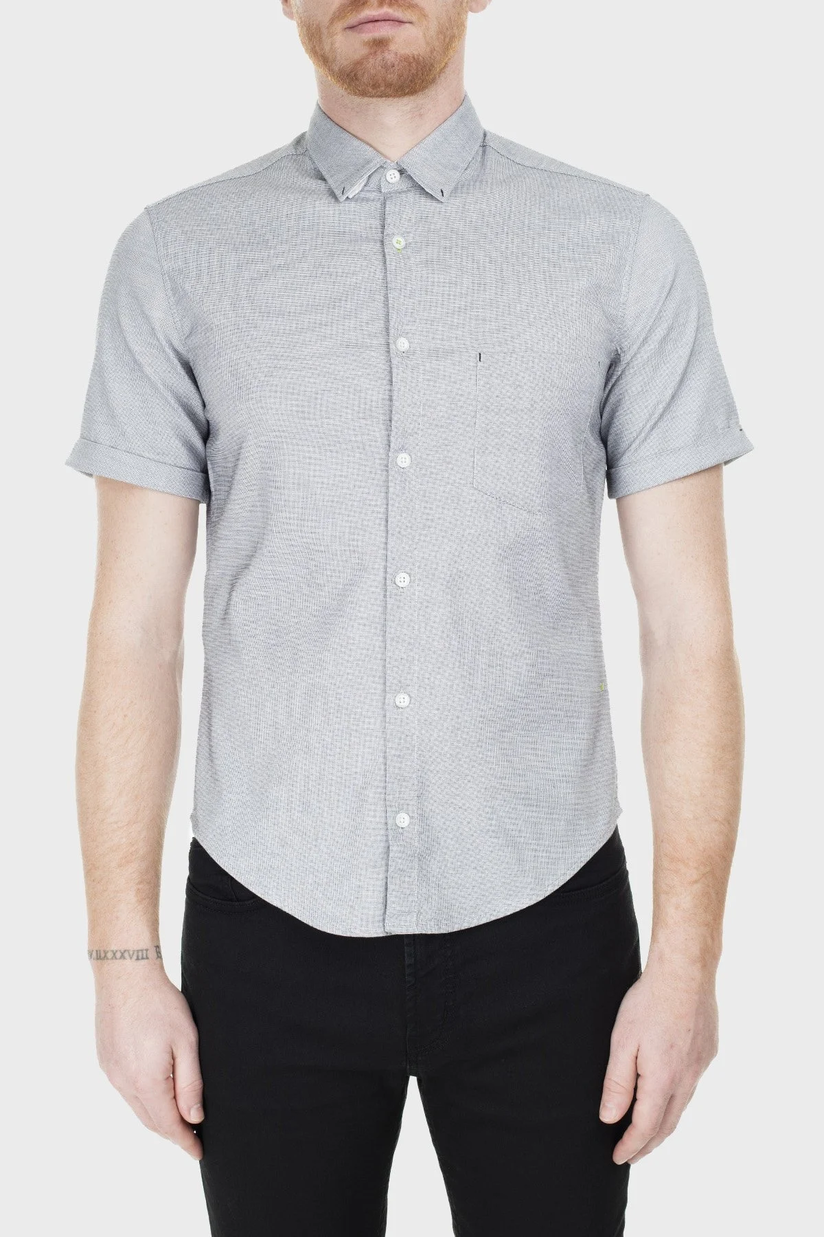 Hugo Boss Regular Fit Erkek Gömlek S 50381583 001 GRİ - 1