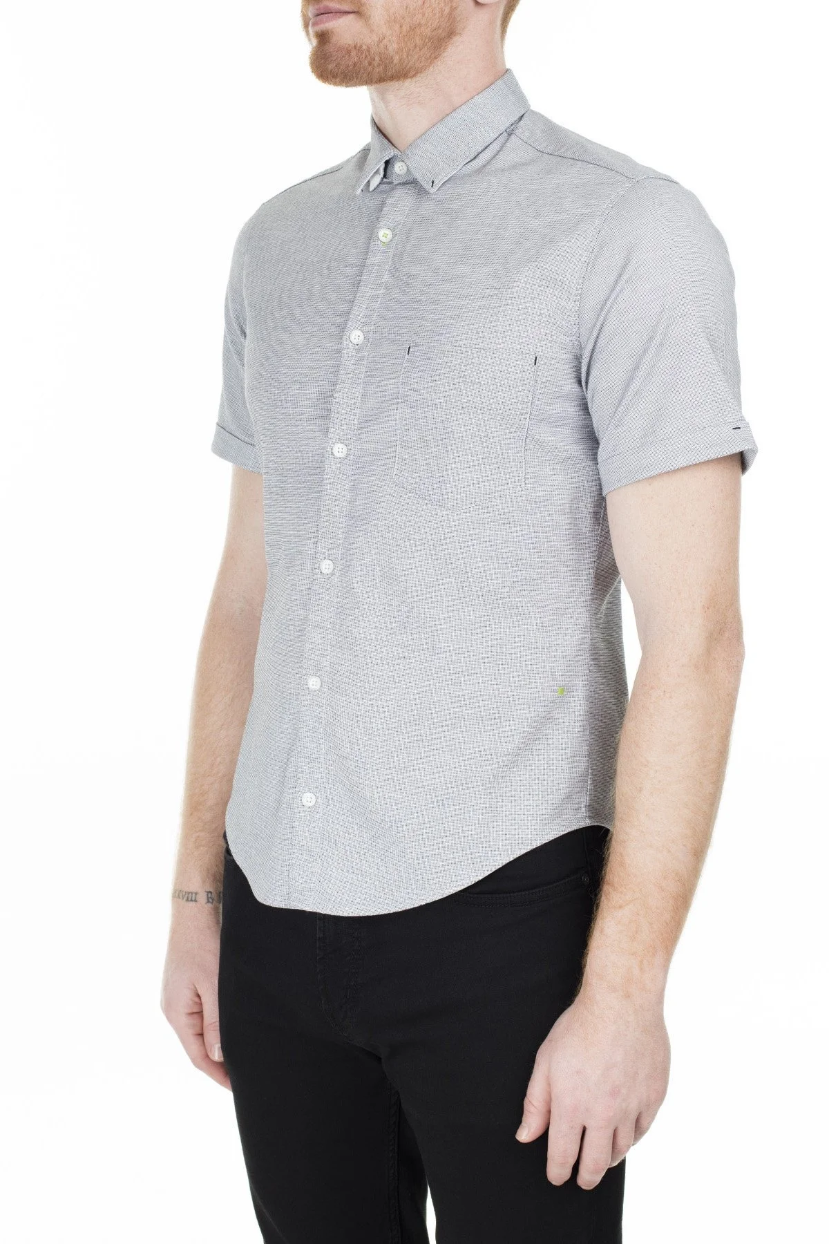 Hugo Boss Regular Fit Erkek Gömlek S 50381583 001 GRİ - 3