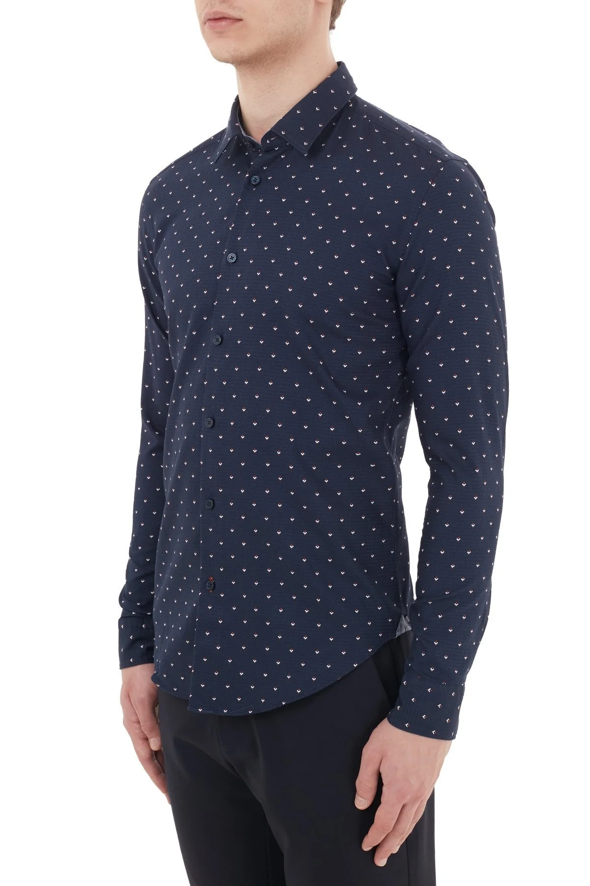 Hugo Boss Slim Fit Düz Yaka % 100 Pamuk Erkek Gömlek 50435502 403 LACİVERT - 3