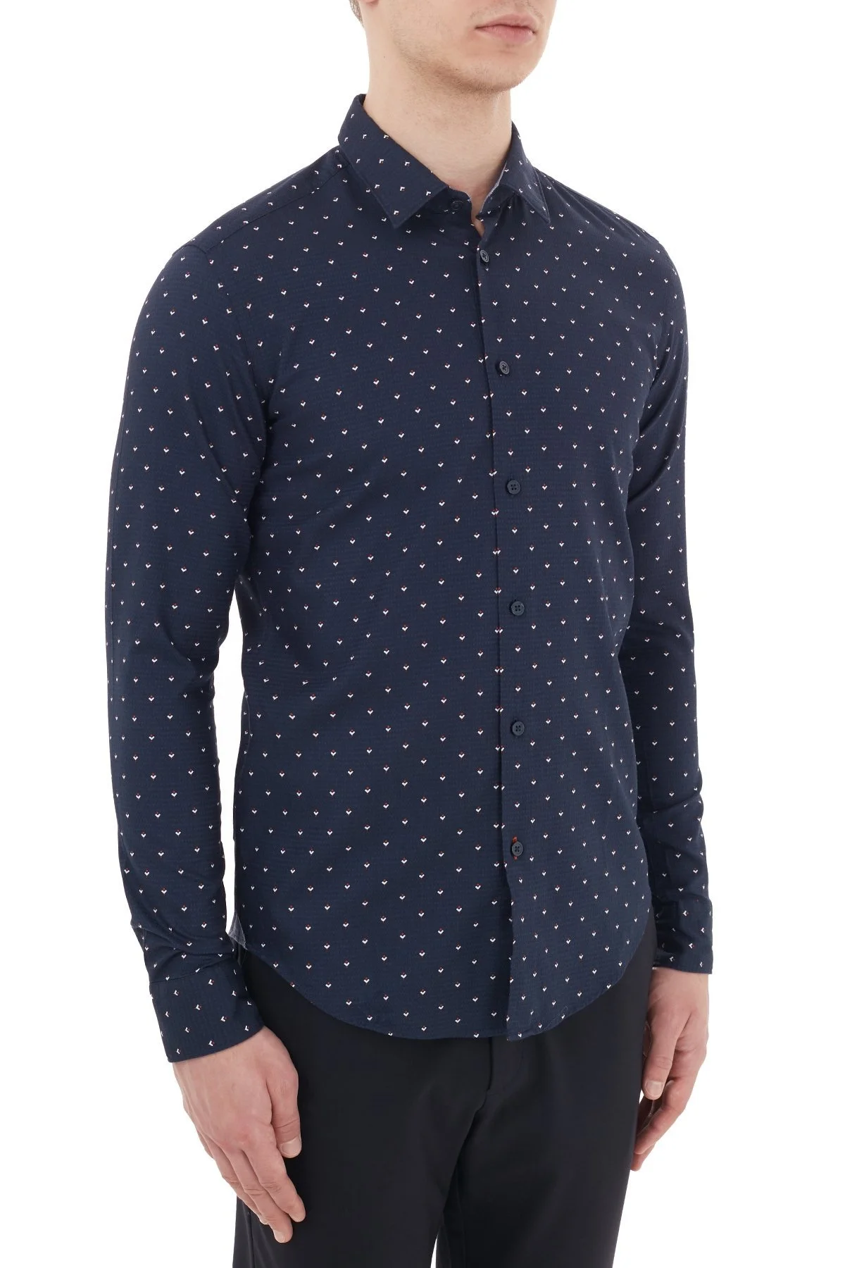 Hugo Boss Slim Fit Düz Yaka % 100 Pamuk Erkek Gömlek 50435502 403 LACİVERT - 4