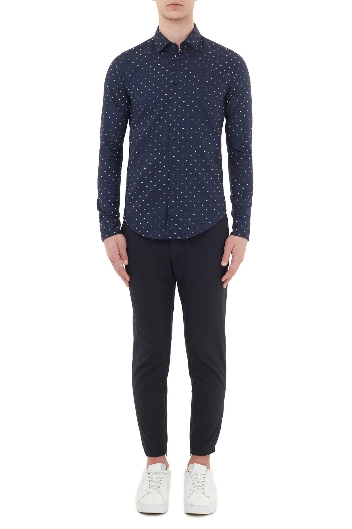 Hugo Boss Slim Fit Düz Yaka % 100 Pamuk Erkek Gömlek 50435502 403 LACİVERT - 5