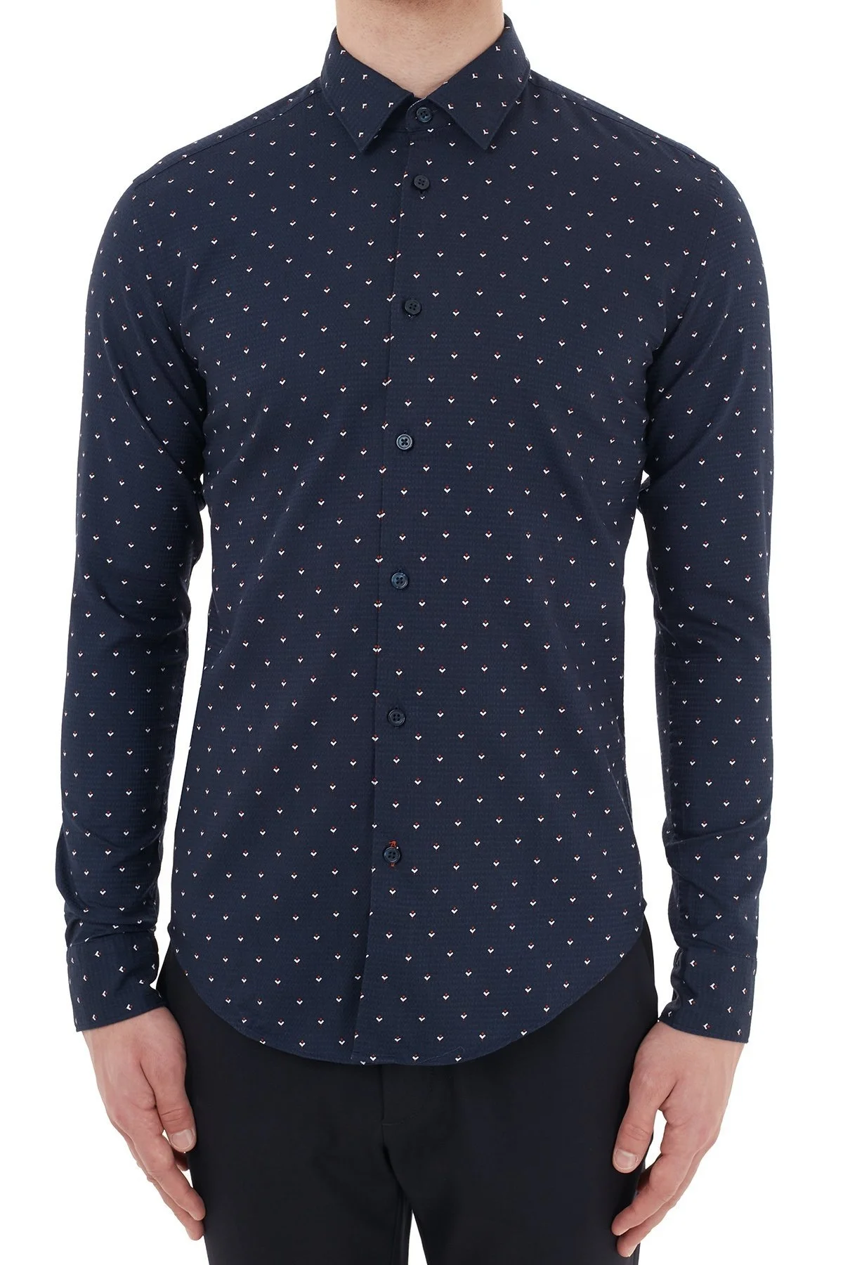 Hugo Boss Slim Fit Düz Yaka % 100 Pamuk Erkek Gömlek 50435502 403 LACİVERT - 6