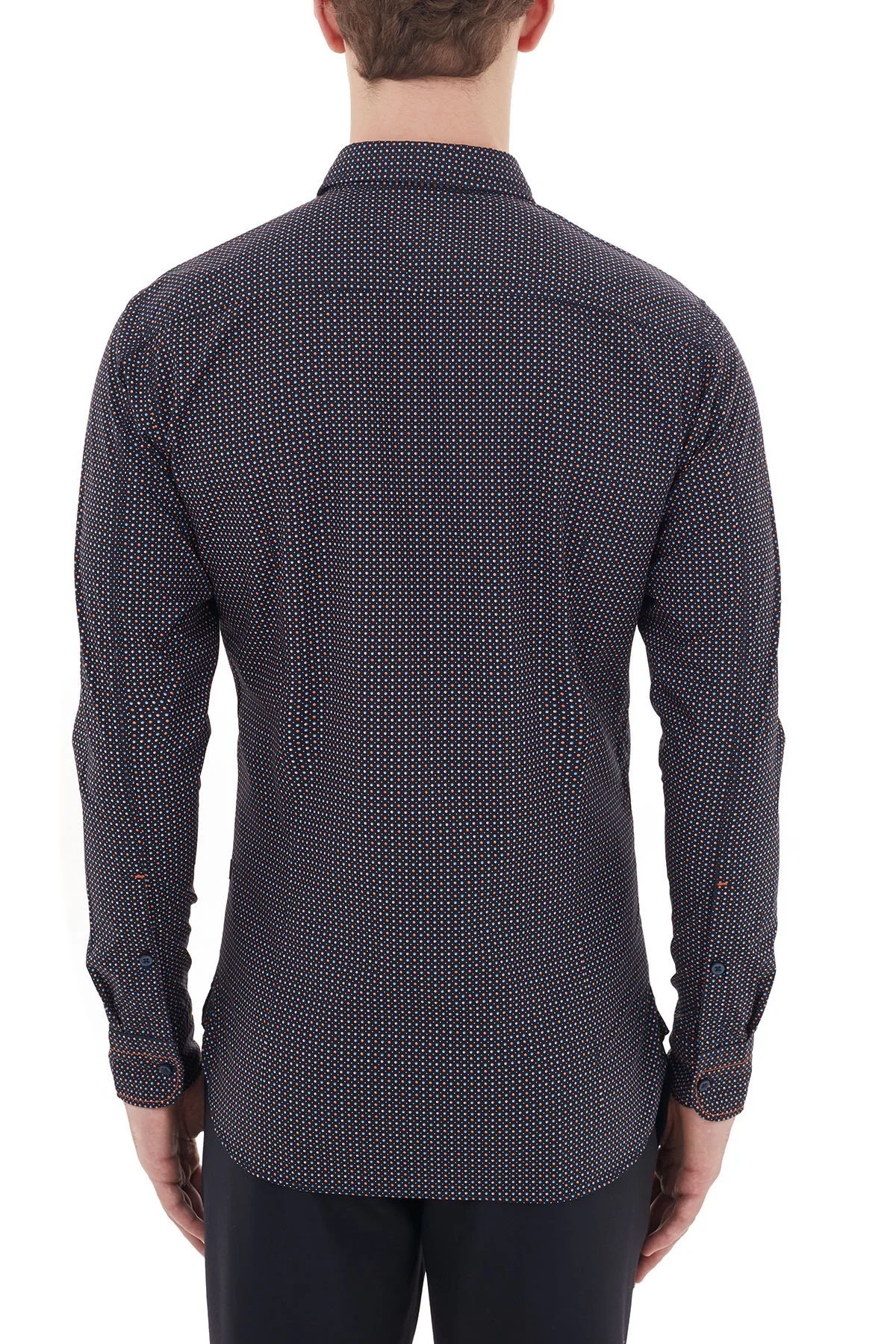 Hugo Boss Slim Fit Düz Yaka % 100 Pamuk Erkek Gömlek 50439030 405 LACİVERT - 2