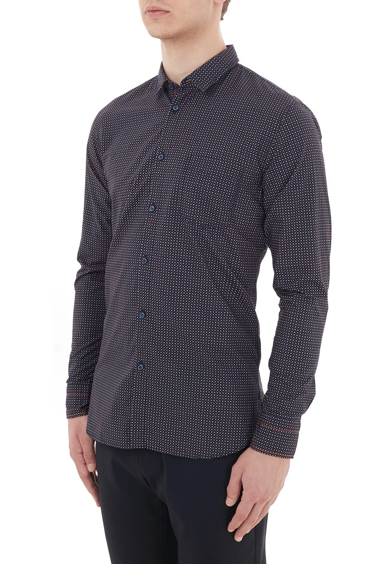 Hugo Boss Slim Fit Düz Yaka % 100 Pamuk Erkek Gömlek 50439030 405 LACİVERT - 3