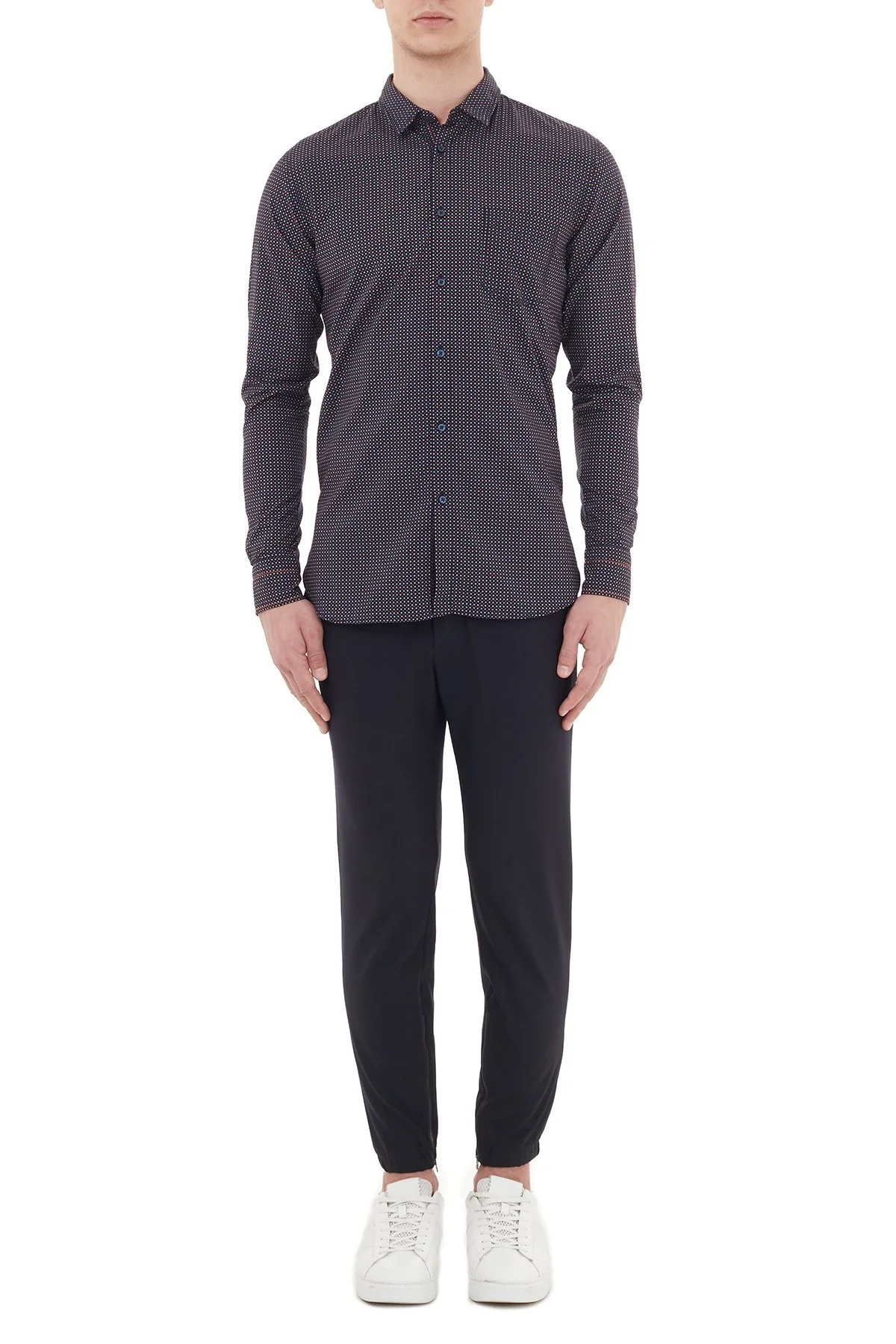 Hugo Boss Slim Fit Düz Yaka % 100 Pamuk Erkek Gömlek 50439030 405 LACİVERT - 5