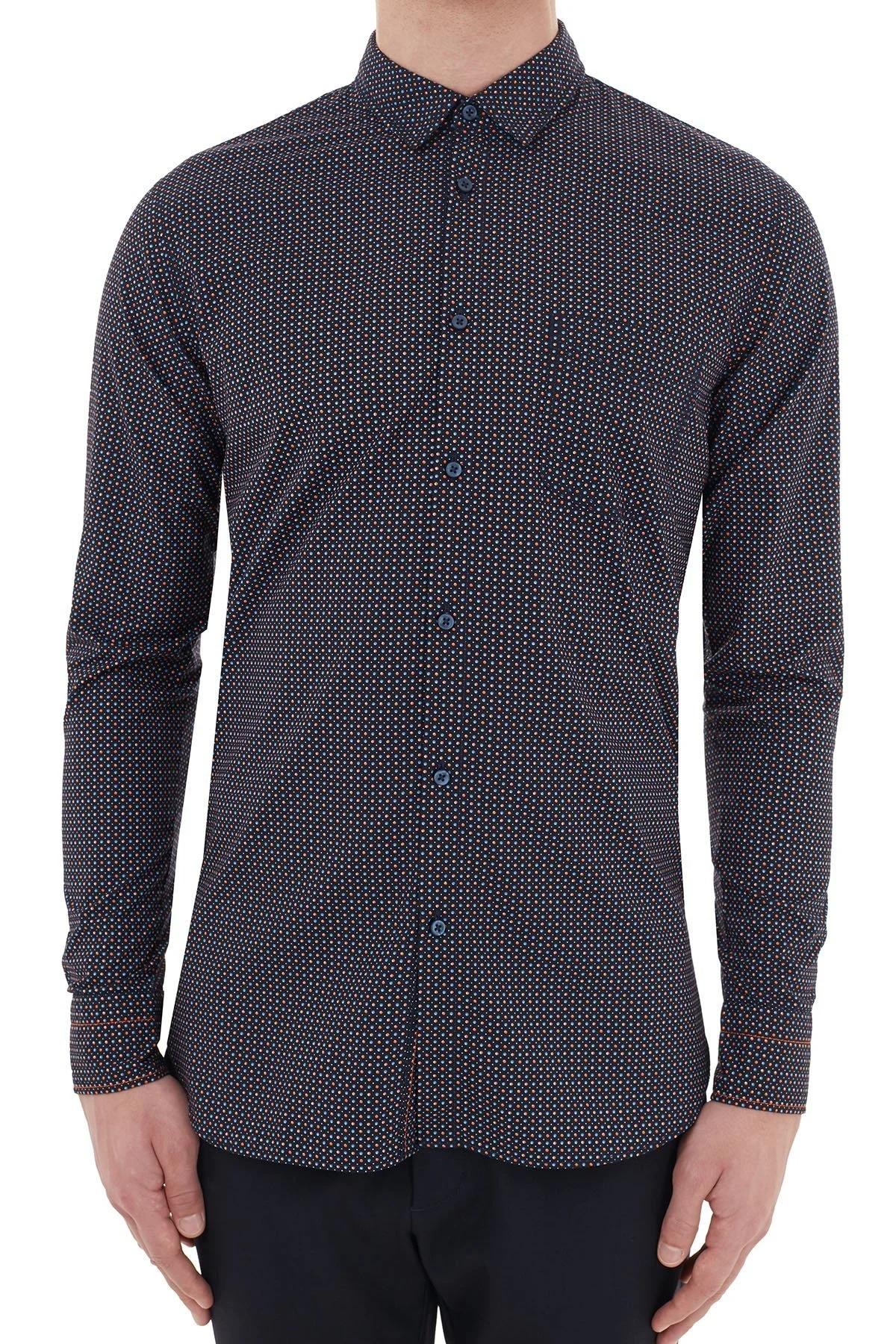 Hugo Boss Slim Fit Düz Yaka % 100 Pamuk Erkek Gömlek 50439030 405 LACİVERT - 6