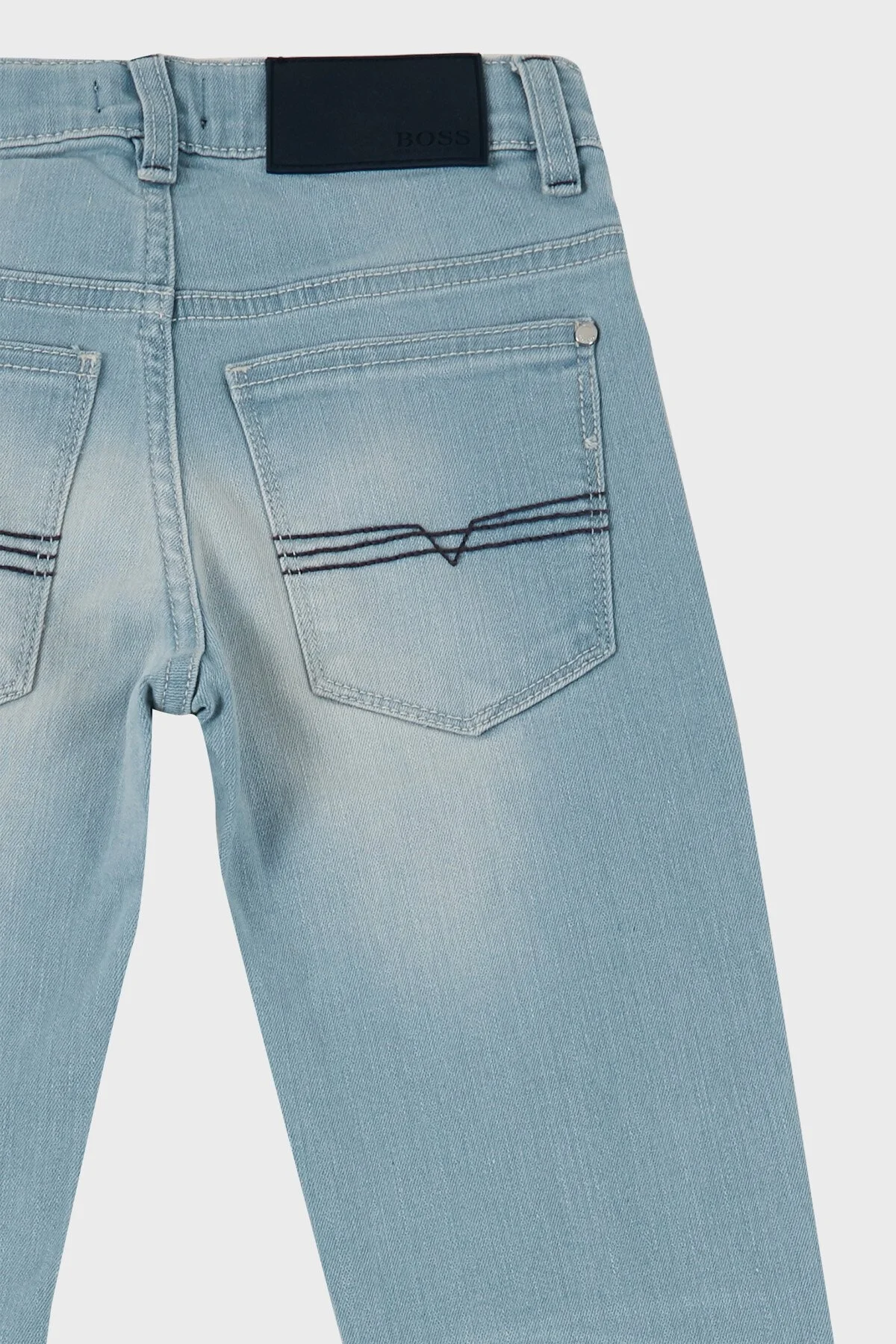 Hugo Boss Streç Pamuklu Regular Fit Çocuk Jeans 24713 Z25 Kot Pantolon 24713/Z25 STONE Buz Mavisi - 4