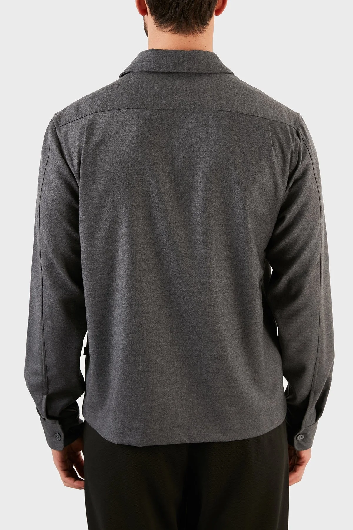 Hugo Boss Yünlü Çift Cepli Kışlık Erkek Gömlek 50458516 030 GRİ - 7