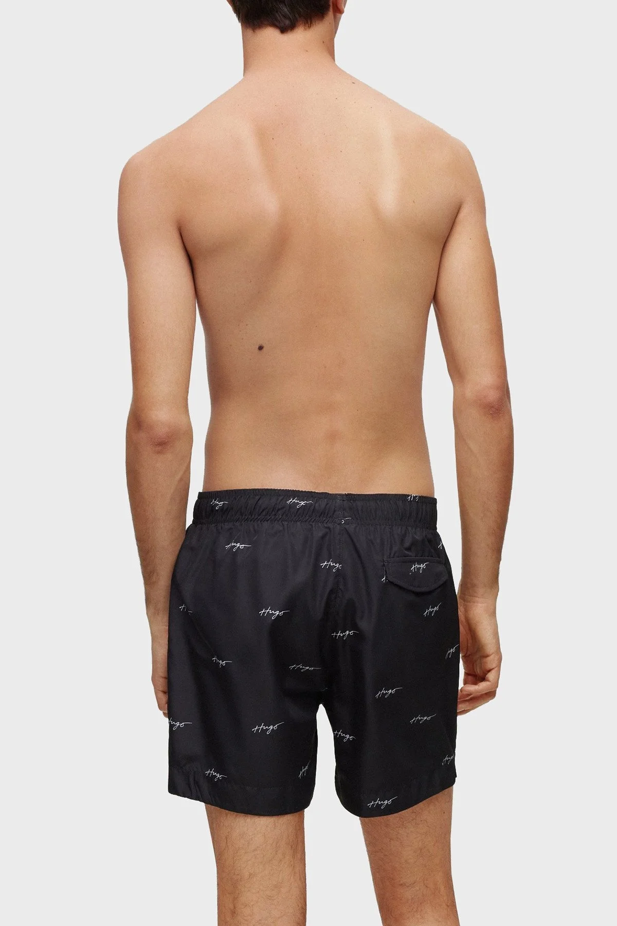 Hugo Çabuk Kuruyan Deniz Şortu Belden Bağlamalı Cepli Erkek Mayo Short 50491697 001 SİYAH - 2