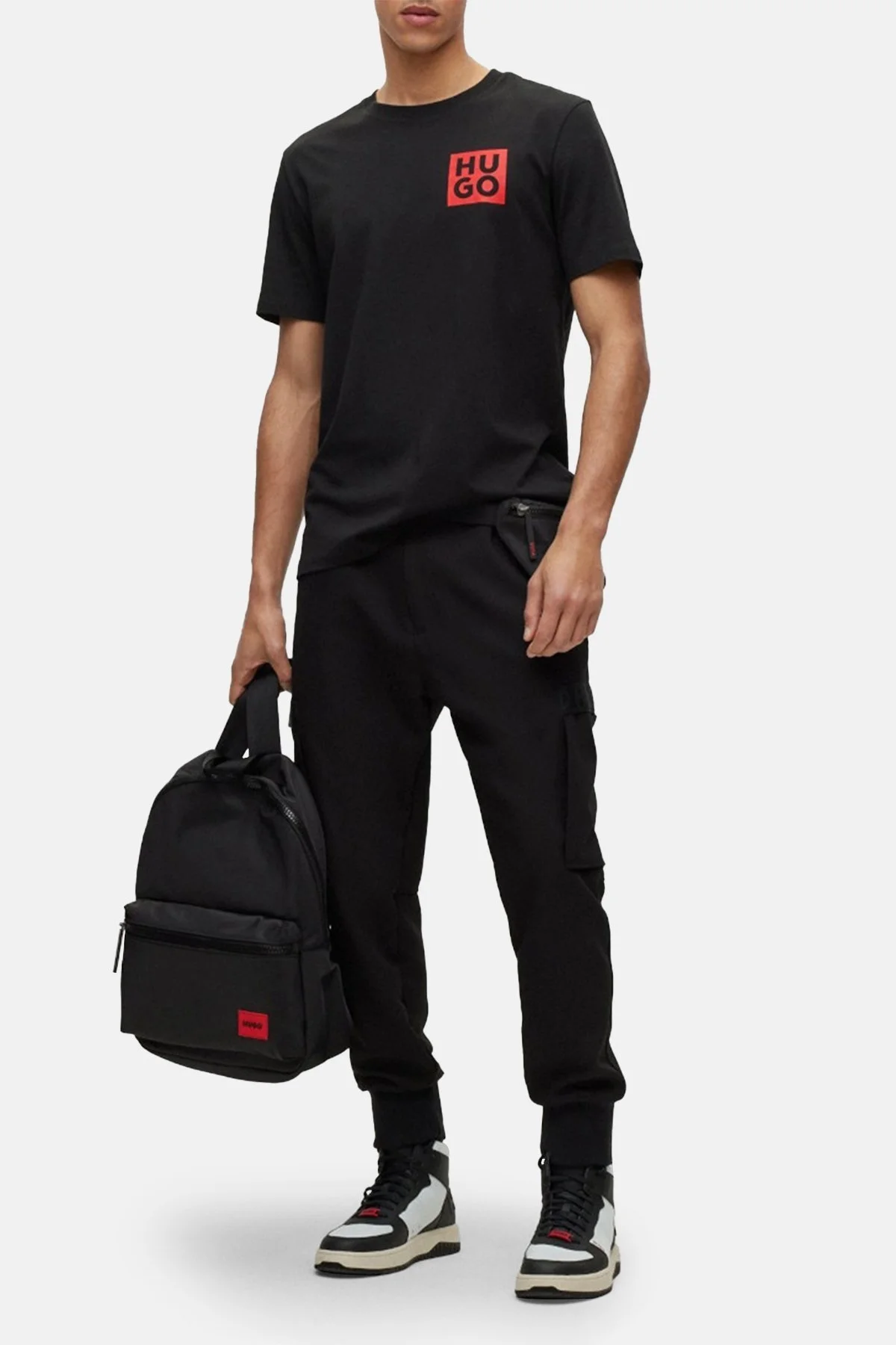 Hugo Çift Fermuarlı Kapatmalı Logolu Cepli Sırt Çanta Erkek Sırt Çantası 50492657 002 SİYAH - 2