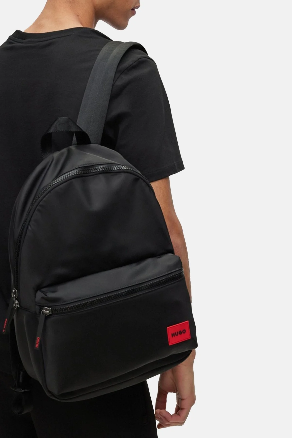 Hugo Çift Fermuarlı Kapatmalı Logolu Cepli Sırt Çanta Erkek Sırt Çantası 50492657 002 SİYAH - 3