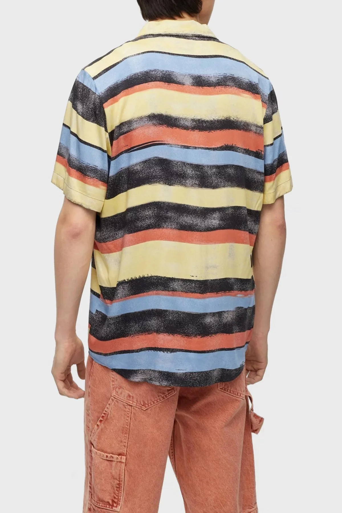 Hugo Desenli Apaş Yaka Relaxed Fit Erkek Gömlek 50490675 971 MAVİ-SARI - 9