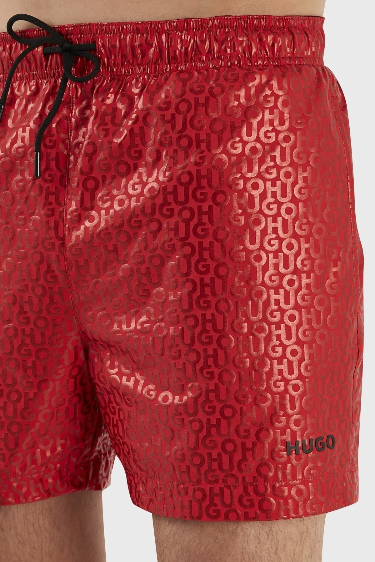 Hugo Desenli Deniz Şortu Çabuk Kuruyan Erkek Mayo Short 50484365 693 KIRMIZI - 5