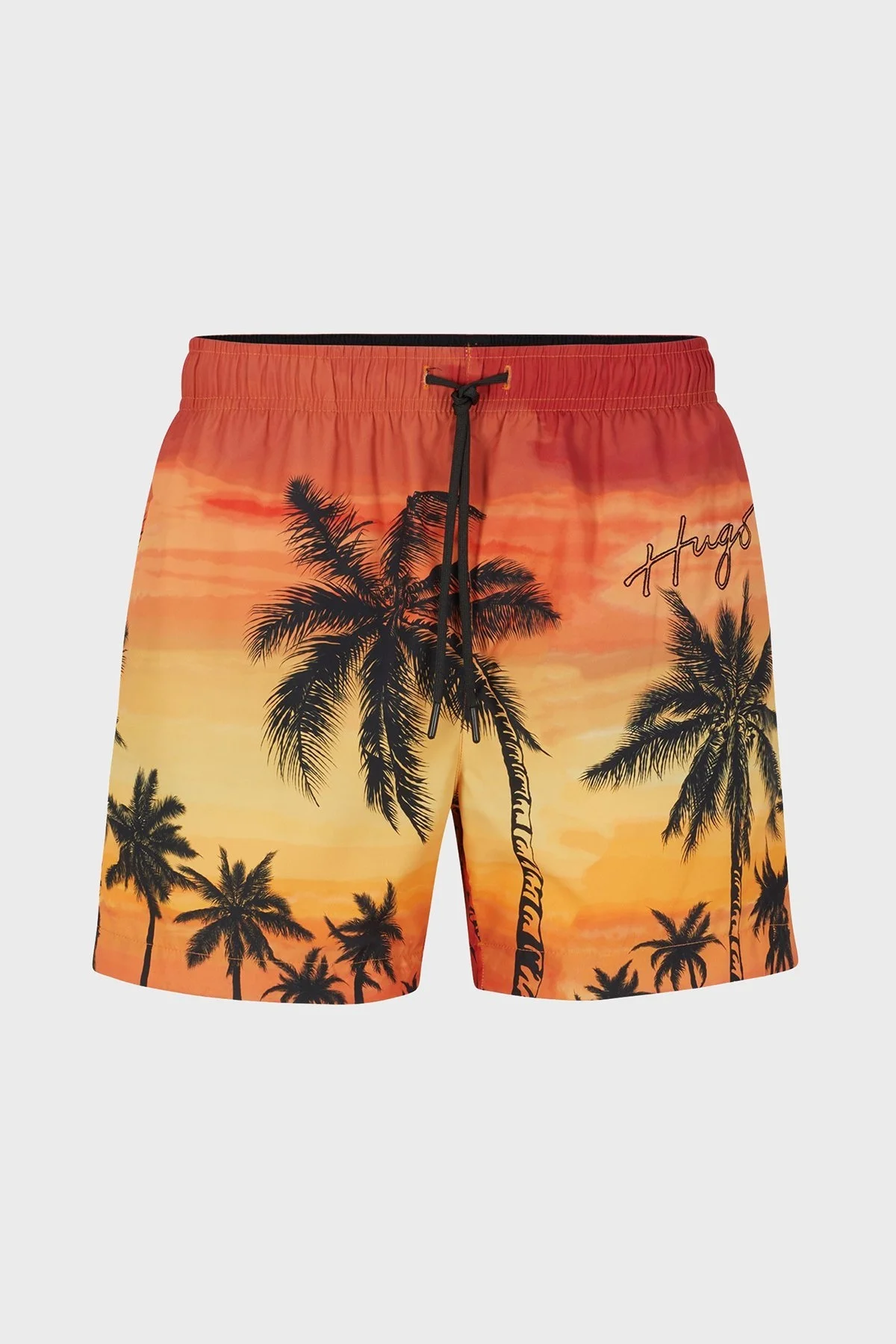 Hugo Desenli Deniz Şortu Hızlı Kuruyan Erkek Mayo Short 50491528 803 TURUNCU - 4