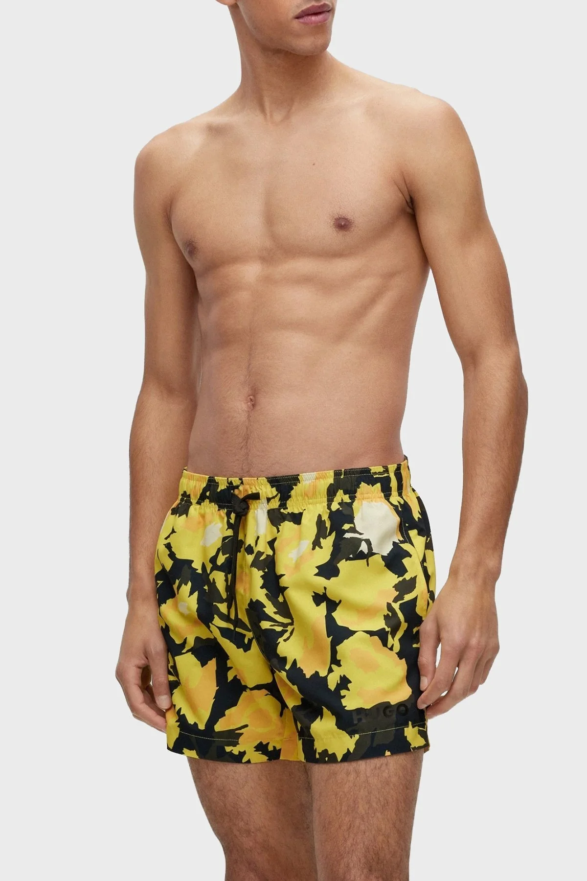 Hugo Desenli Deniz Şortu Hızlı Kuruyan Mayo Erkek Short 50491514 732 SARI-SİYAH - 1