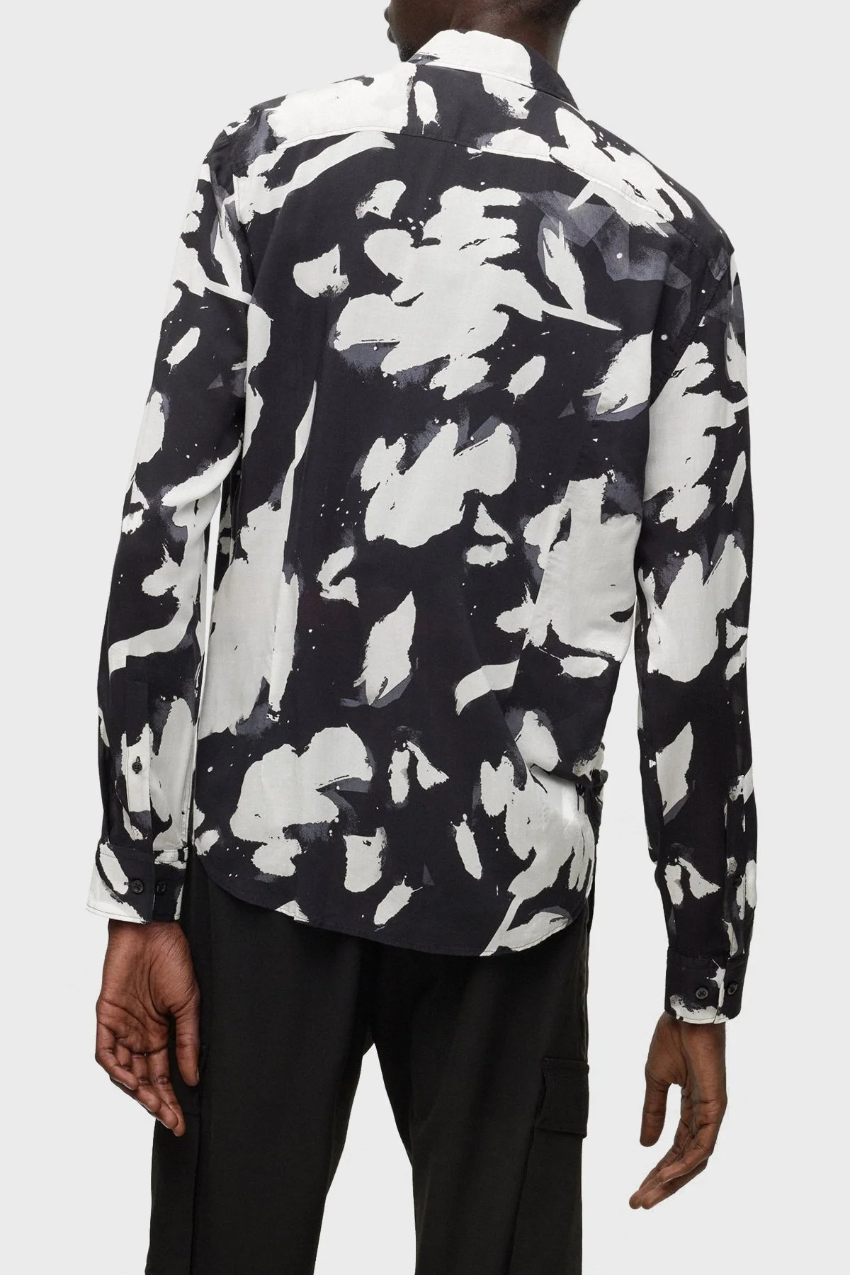 Hugo Desenli Slim Fit Poplin Erkek Gömlek 50484403 001 SİYAH - 3