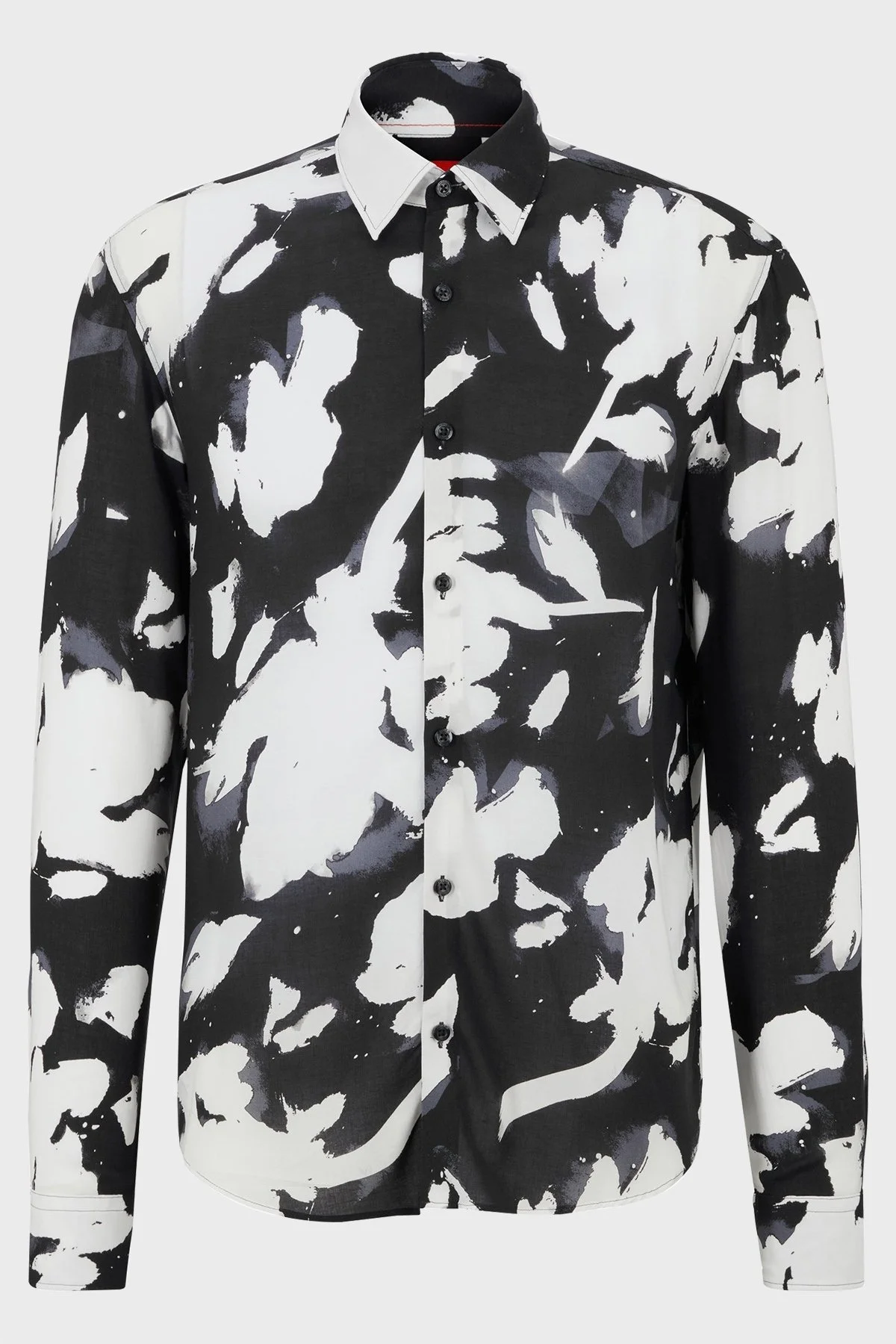 Hugo Desenli Slim Fit Poplin Erkek Gömlek 50484403 001 SİYAH - 6