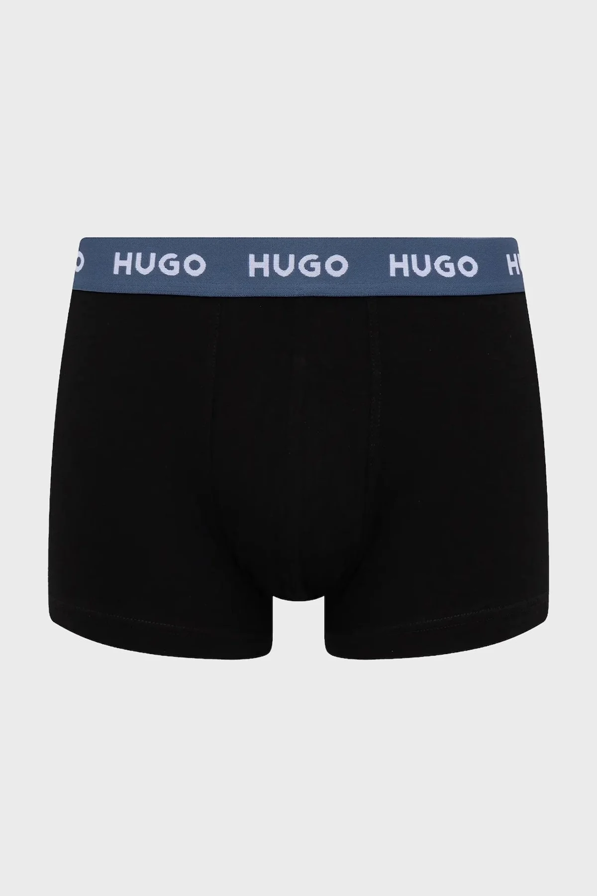 Hugo Desenli Streç Pamuklu 3 Pack Erkek Boxer 50532550 976 Mavi-Siyah - 2