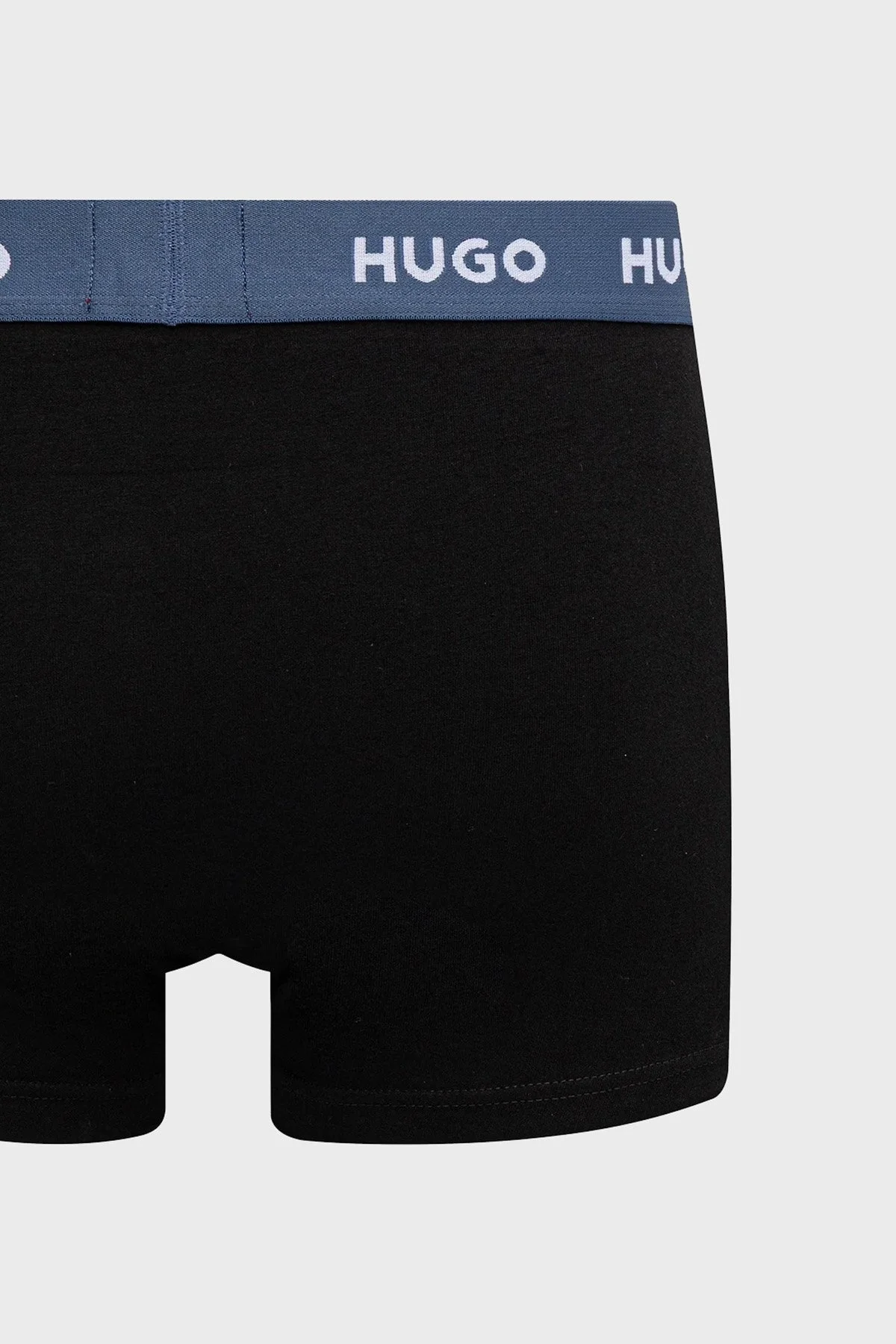 Hugo Desenli Streç Pamuklu 3 Pack Erkek Boxer 50532550 976 Mavi-Siyah - 5
