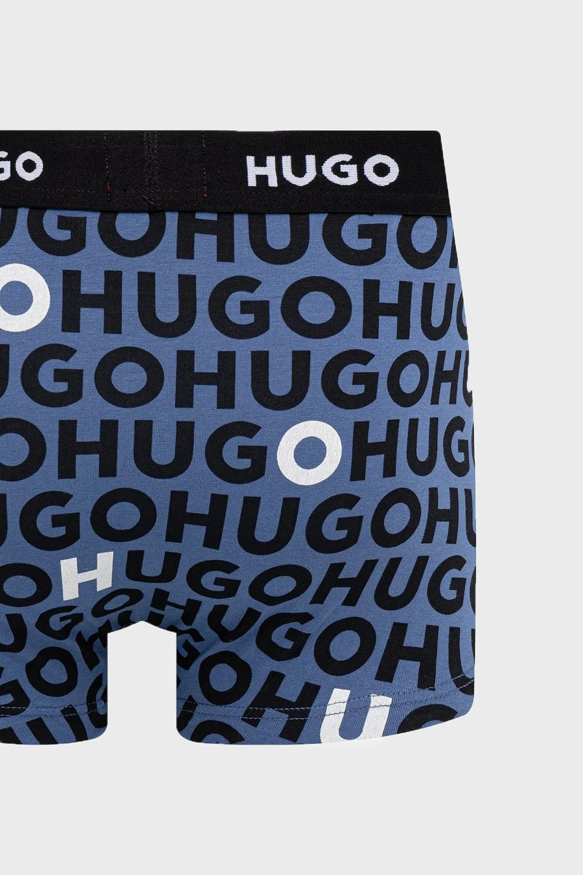 Hugo Desenli Streç Pamuklu 3 Pack Erkek Boxer 50532550 976 Mavi-Siyah - 7
