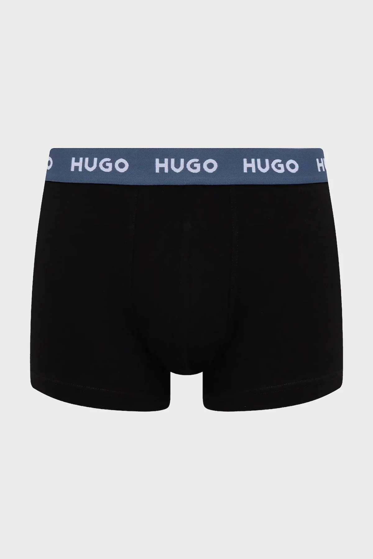 Hugo Desenli Streç Pamuklu 3 Pack Erkek Boxer 50532550 976 Mavi-Siyah - 2