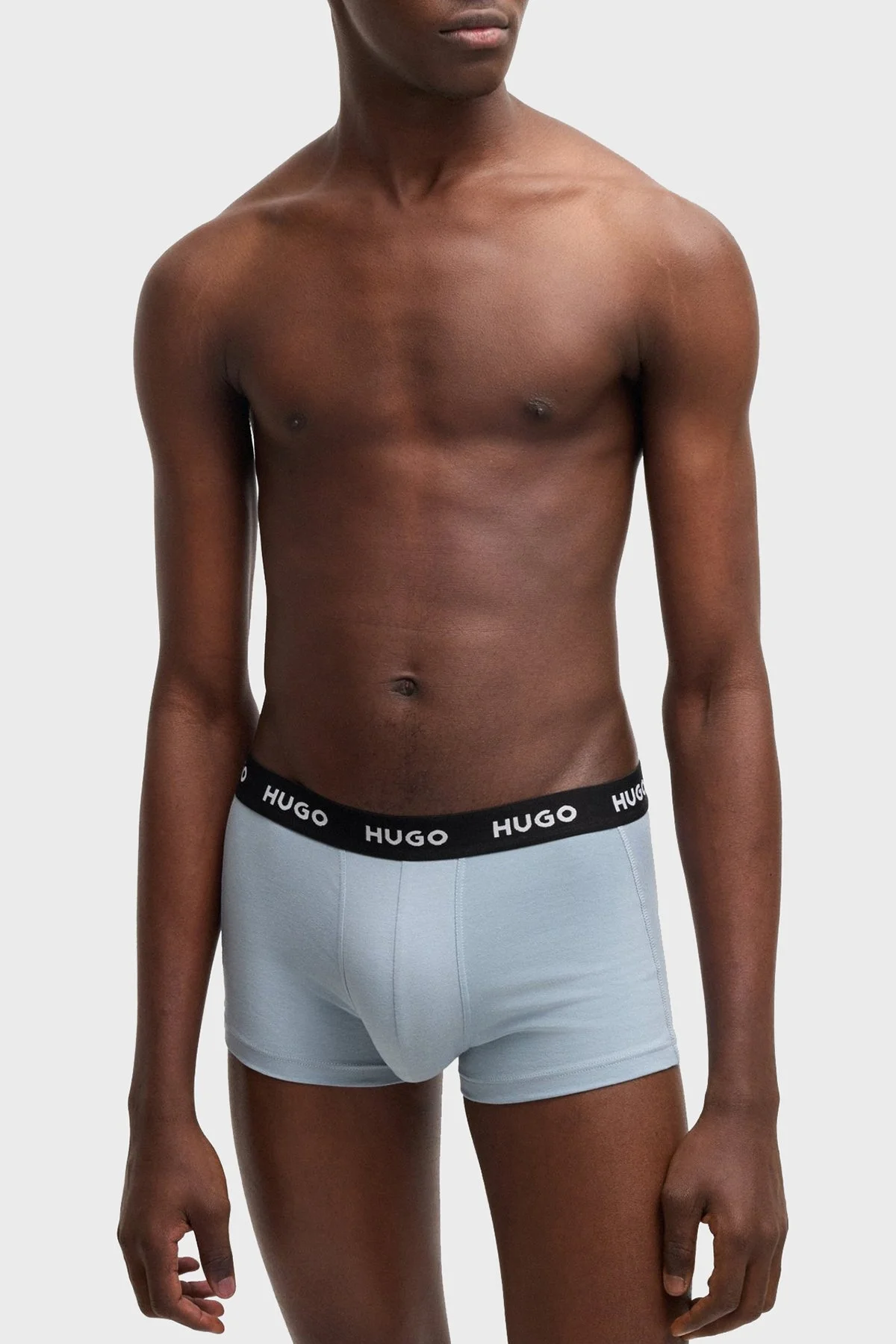 Hugo Desenli Streç Pamuklu 3 Pack Erkek Boxer 50532550 984 MAVİ-LACİVERT - 3