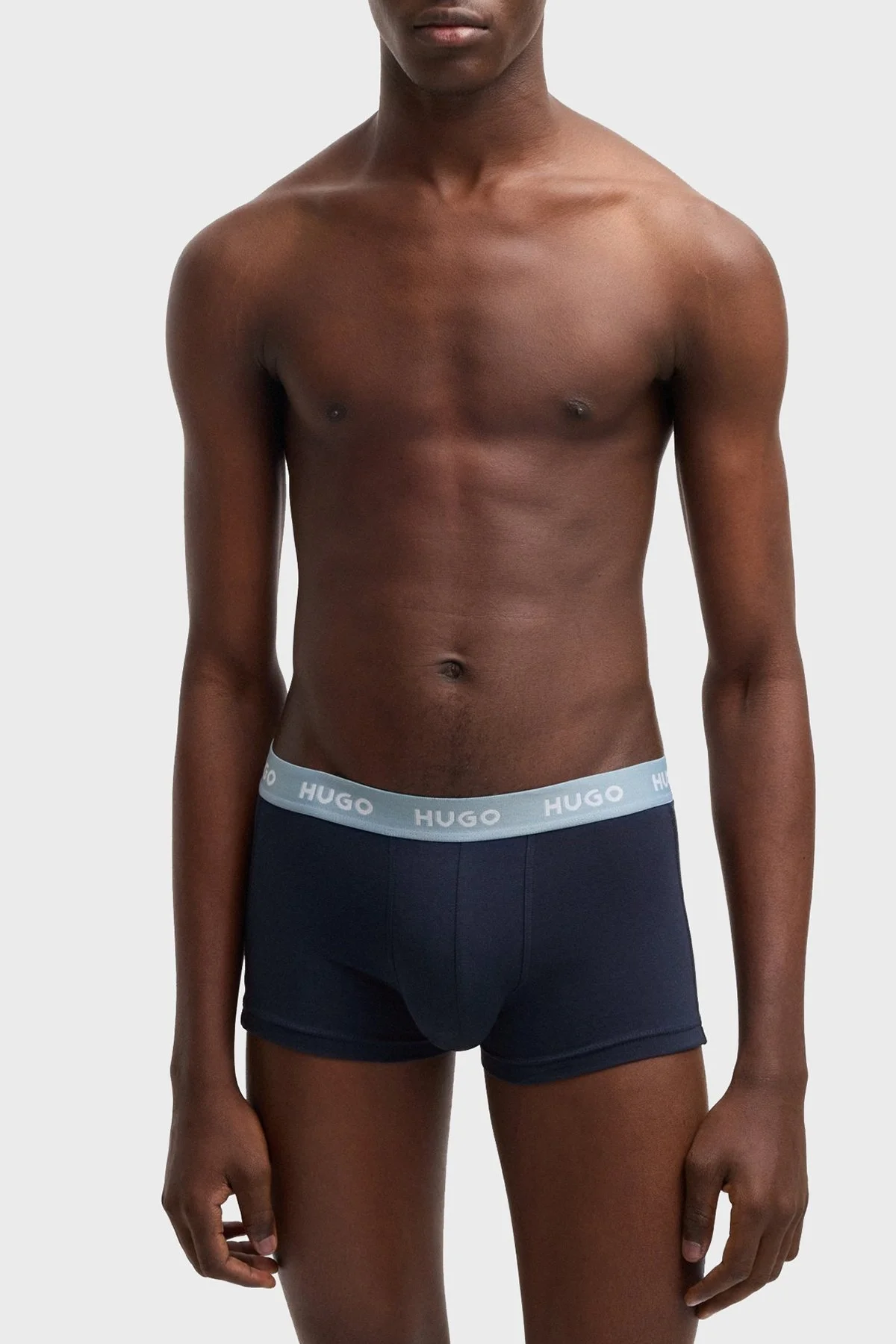 Hugo Desenli Streç Pamuklu 3 Pack Erkek Boxer 50532550 984 MAVİ-LACİVERT - 4
