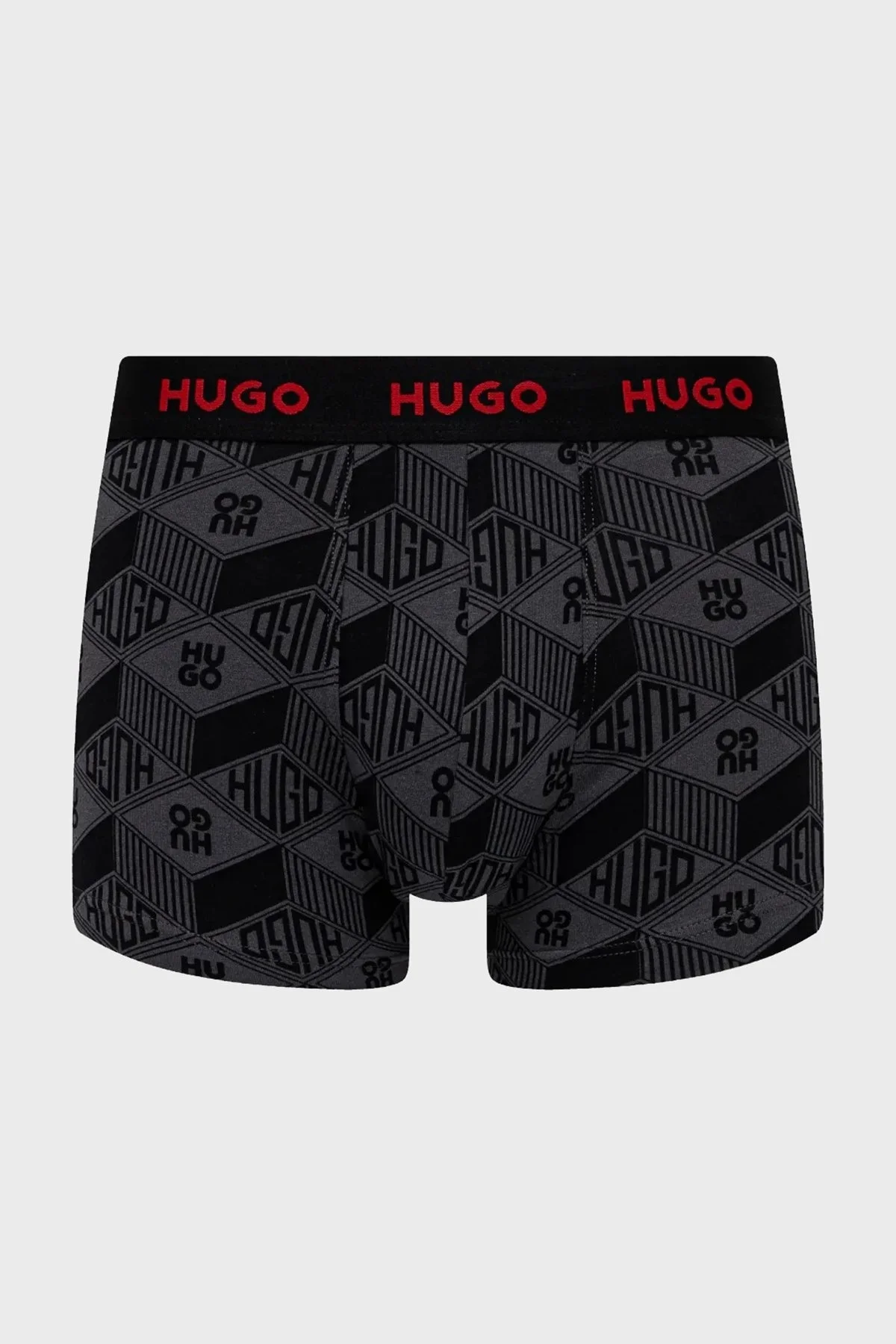 Hugo Desenli Streç Pamuklu 3 Pack Erkek Boxer 50532550 986 SİYAH - 3