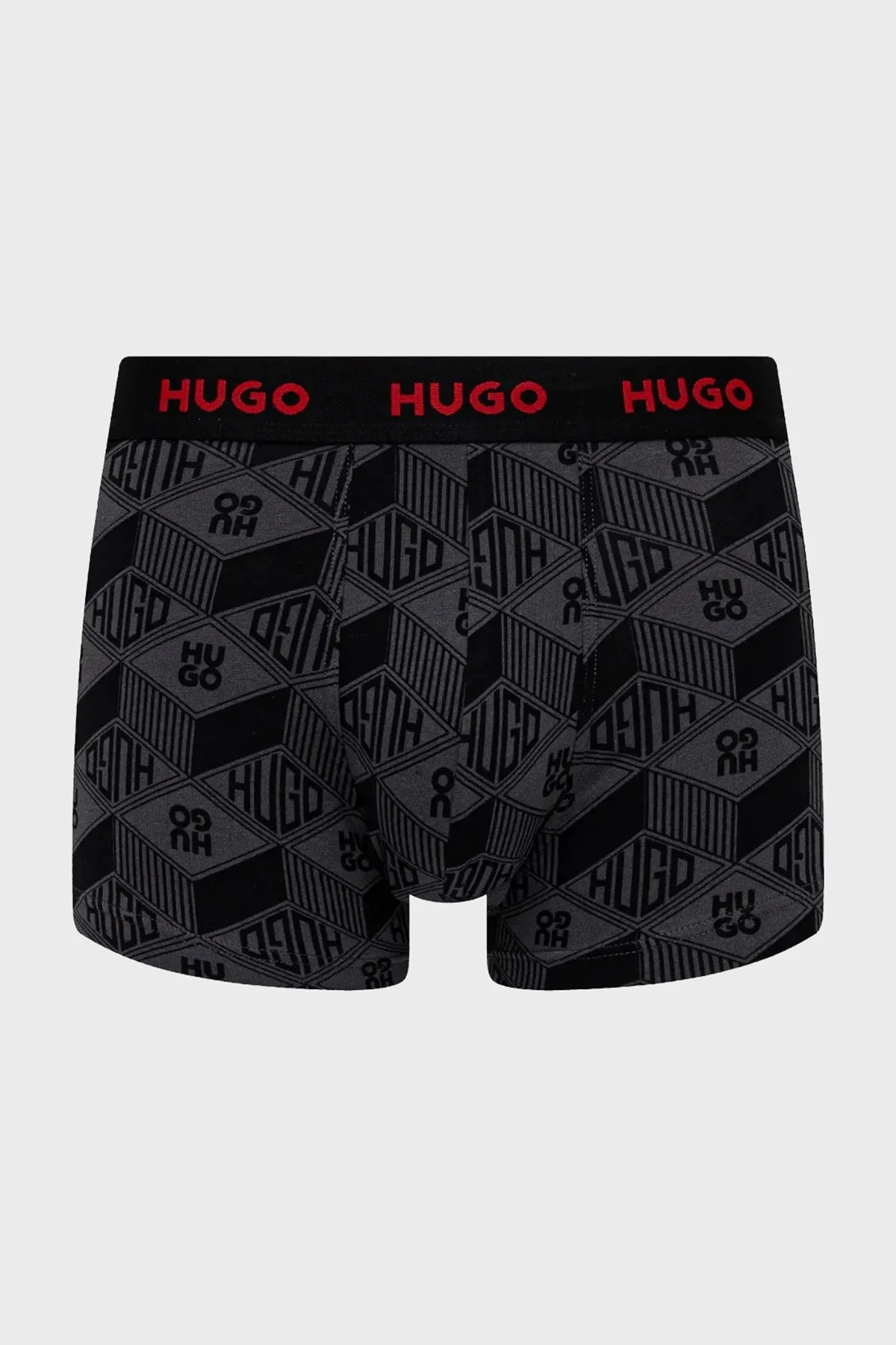 Hugo Desenli Streç Pamuklu 3 Pack Erkek Boxer 50532550 986 SİYAH - 3