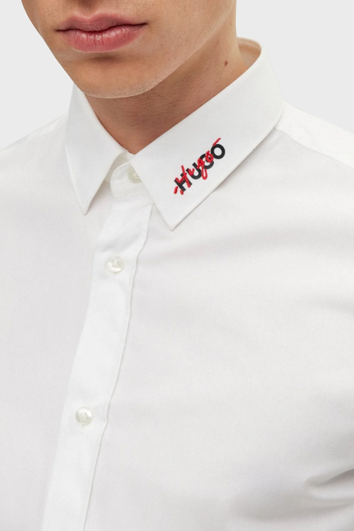 Hugo % 100 Pamuk Ekstra Slim Fit Kolay Ütülenen Pamuklu Poplin Erkek Gömlek 50495087 199 BEYAZ - 3