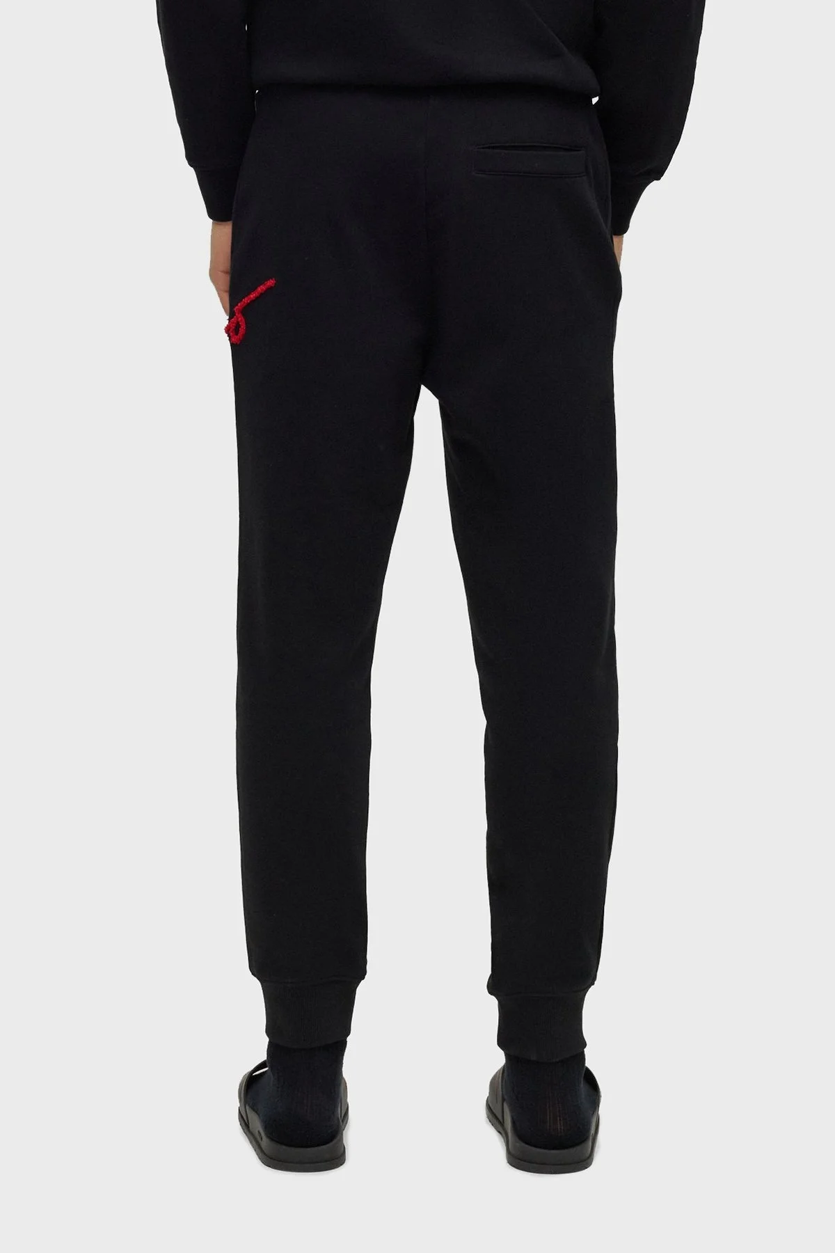 Hugo El Yazısı Logo İşlemeli Pamuklu Regular Fit Spor Erkek Pantolon 50482921 001 SİYAH - 3