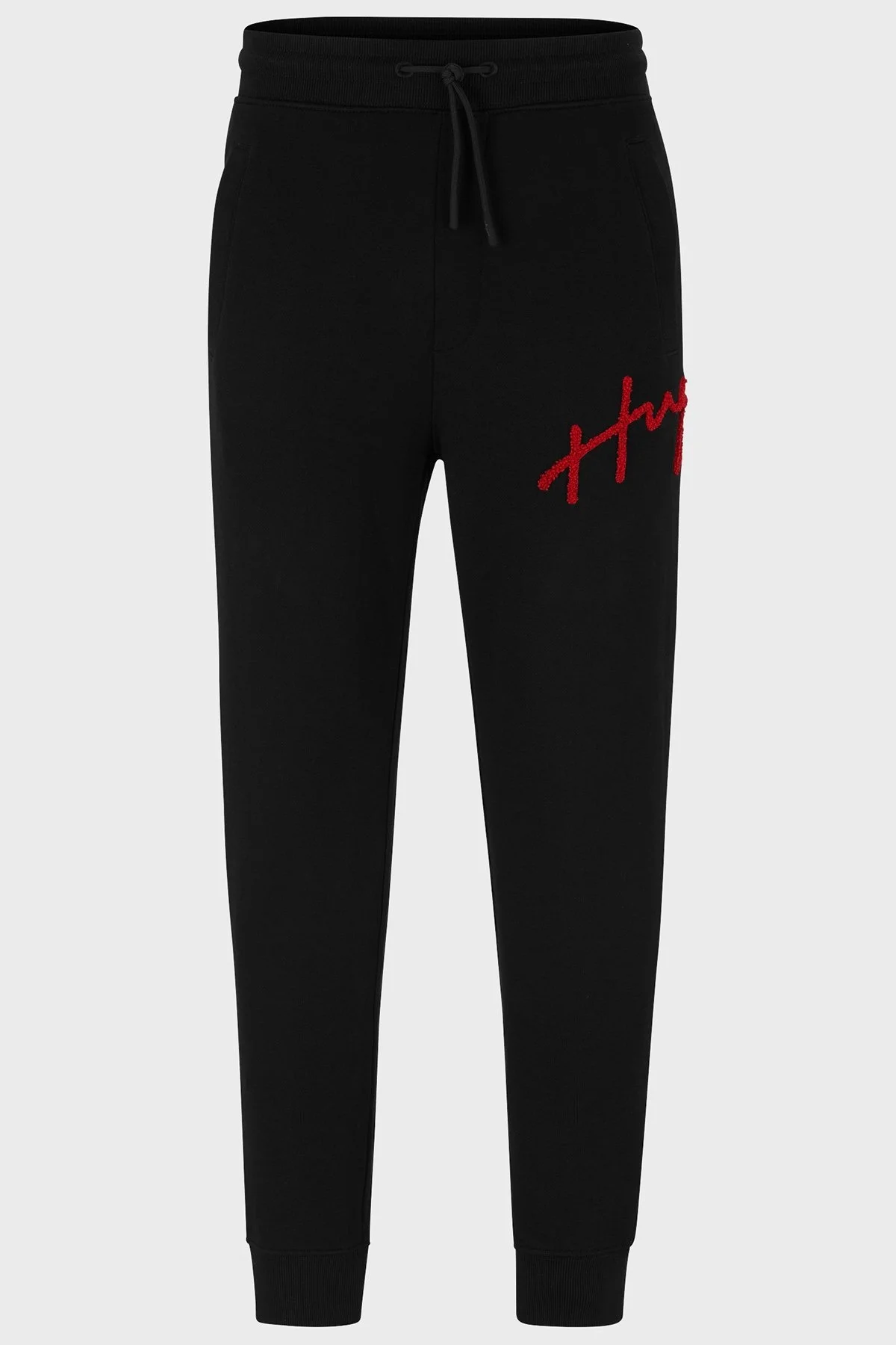 Hugo El Yazısı Logo İşlemeli Pamuklu Regular Fit Spor Erkek Pantolon 50482921 001 SİYAH - 5