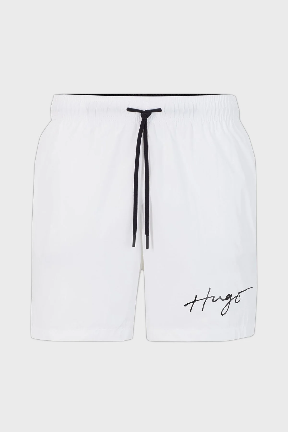 Hugo El Yazısı Logolu Deniz Şortu Belden Bağlamalı Cepli Erkek Mayo Short 50485297 100 BEYAZ - 8
