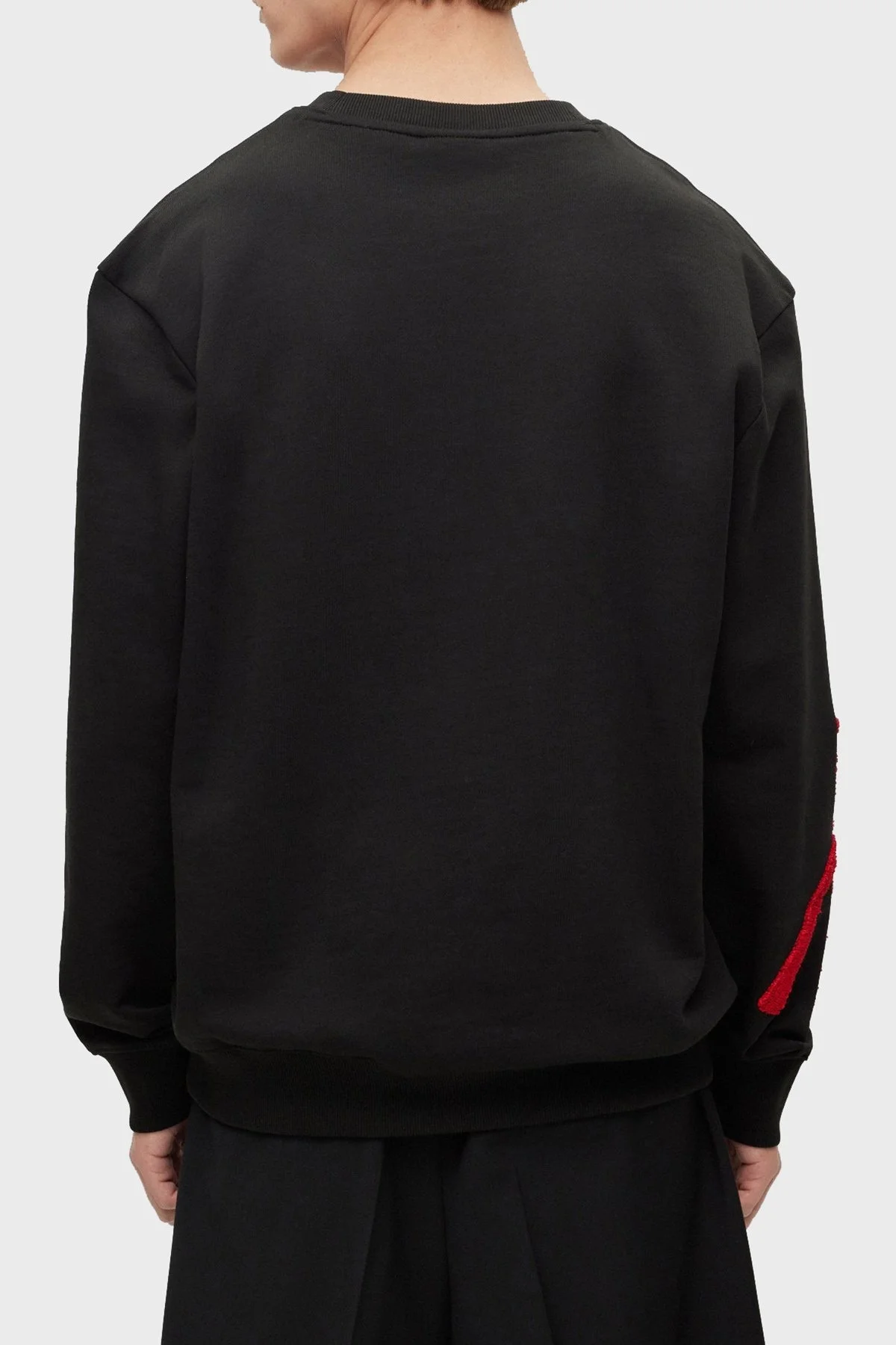 Hugo El Yazısı Logolu Pamuklu Bisiklet Yaka Regular Fit Erkek Sweat 50482922 001 SİYAH - 3