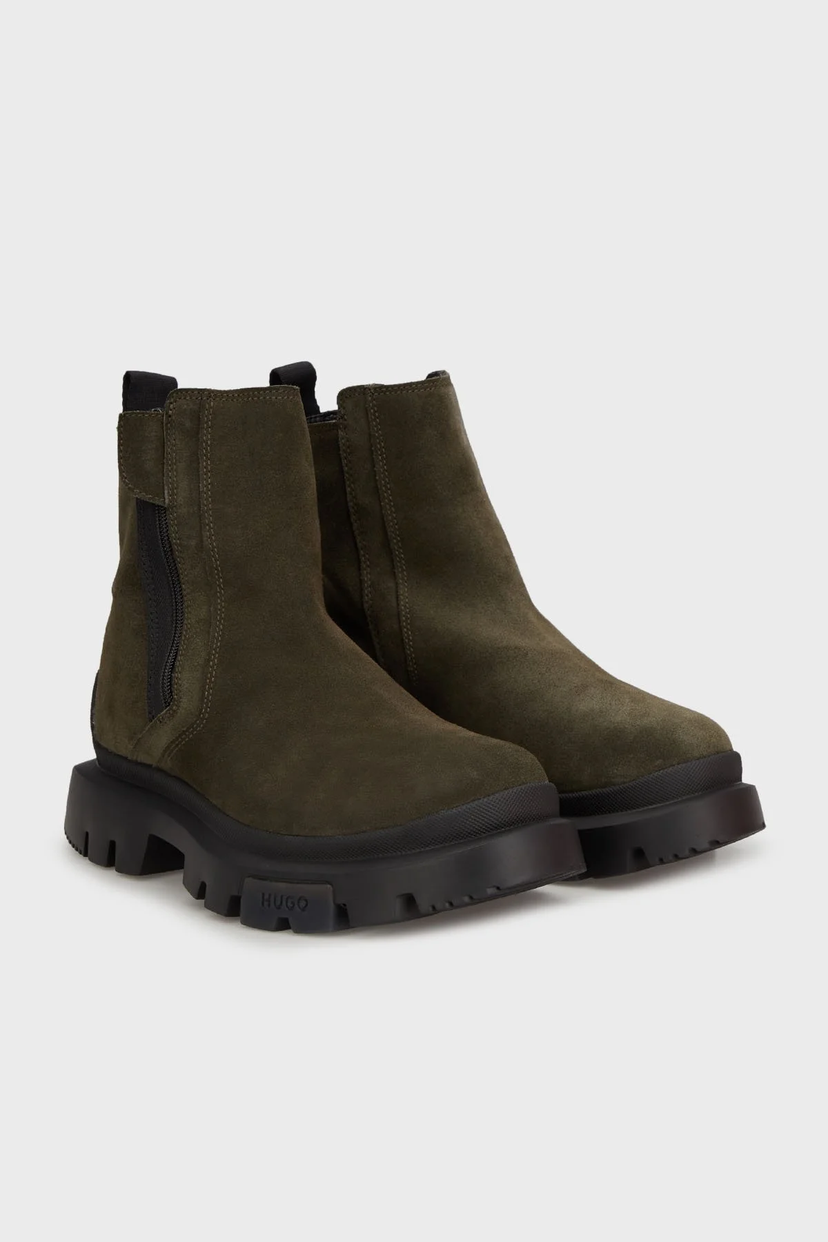 Hugo Fermuarlı Kalın Tabanlı Süet Erkek Bot 50528983 301 HAKİ - 2