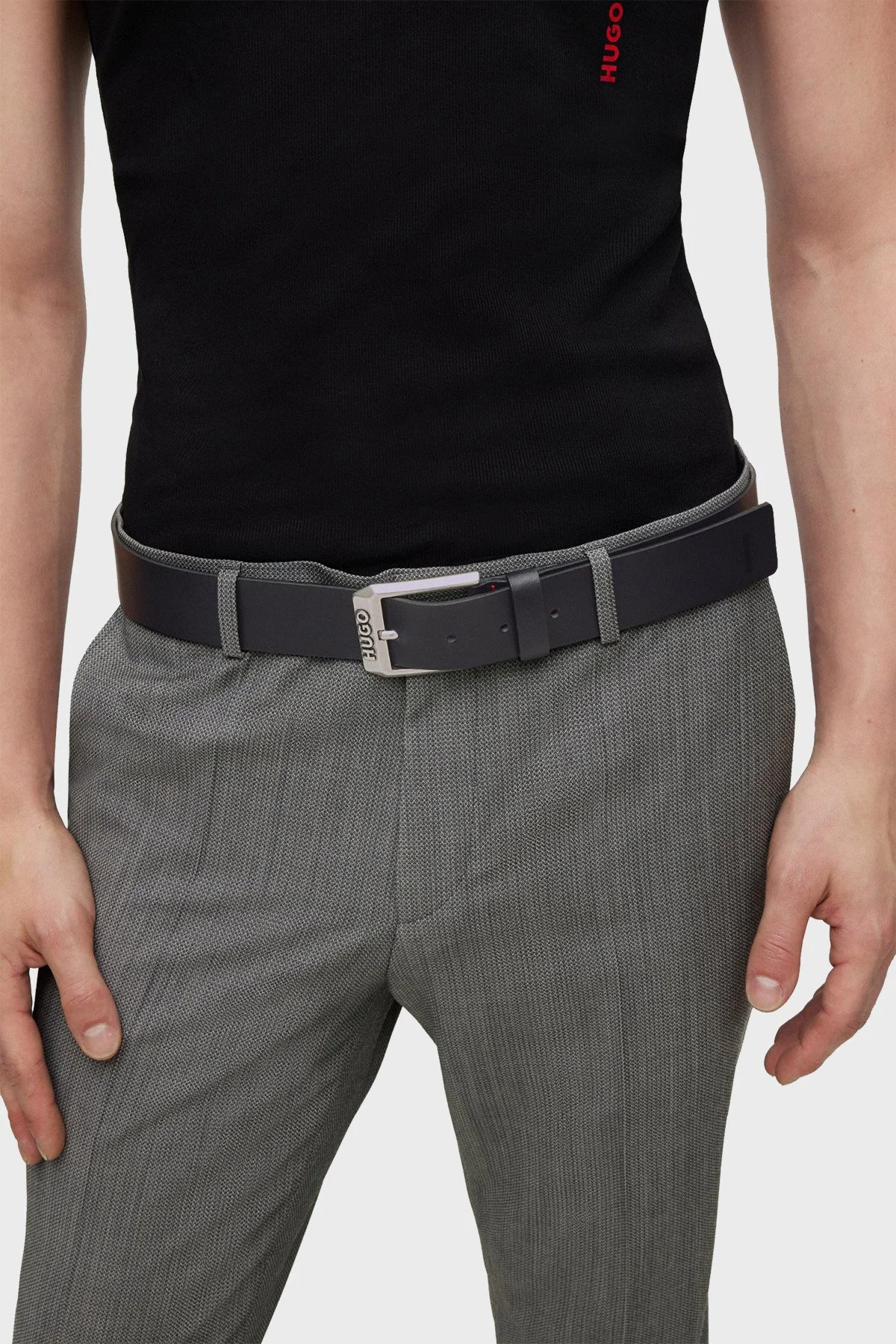 Hugo Hakiki Deri Erkek Kemer 50480441 001 SİYAH - 6