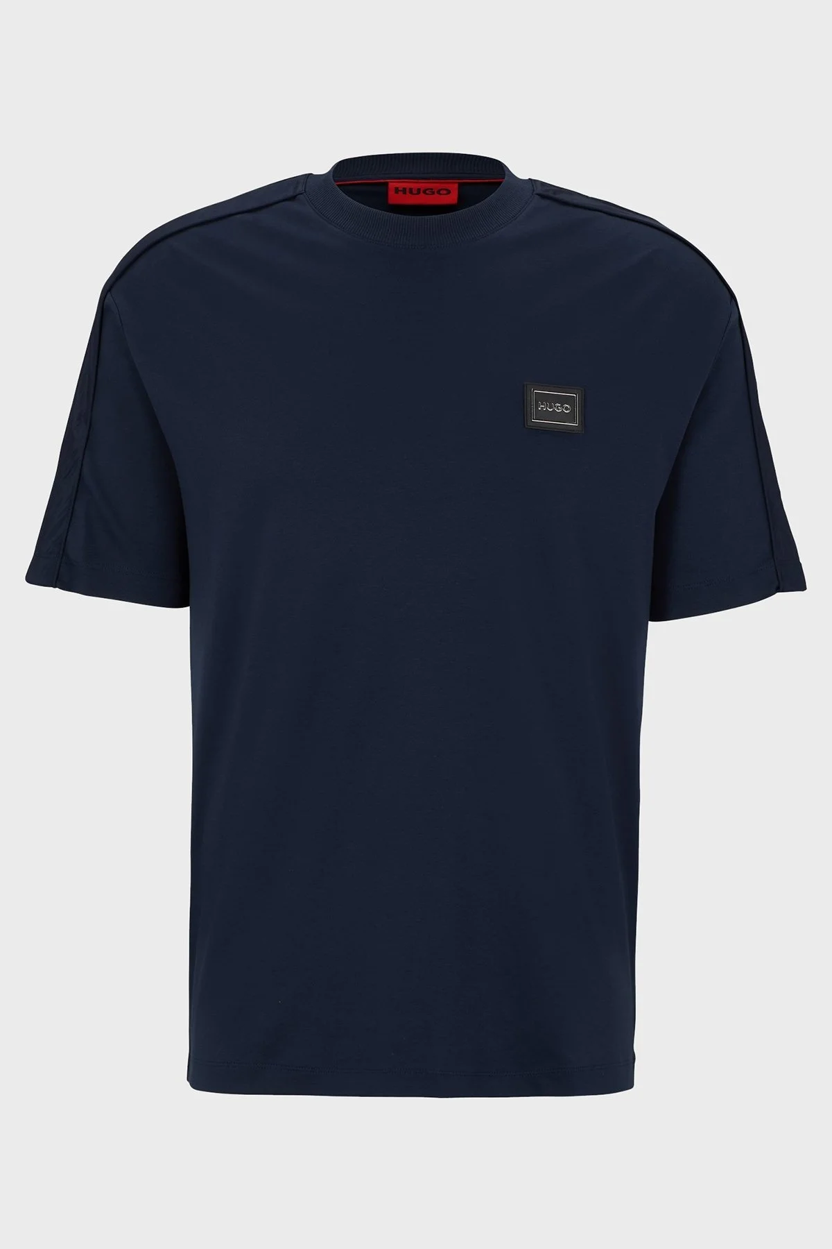 Hugo İnterlok Pamuklu Bisiklet Yaka Regular Fit Erkek T Shirt 50485239 405 LACİVERT - 5