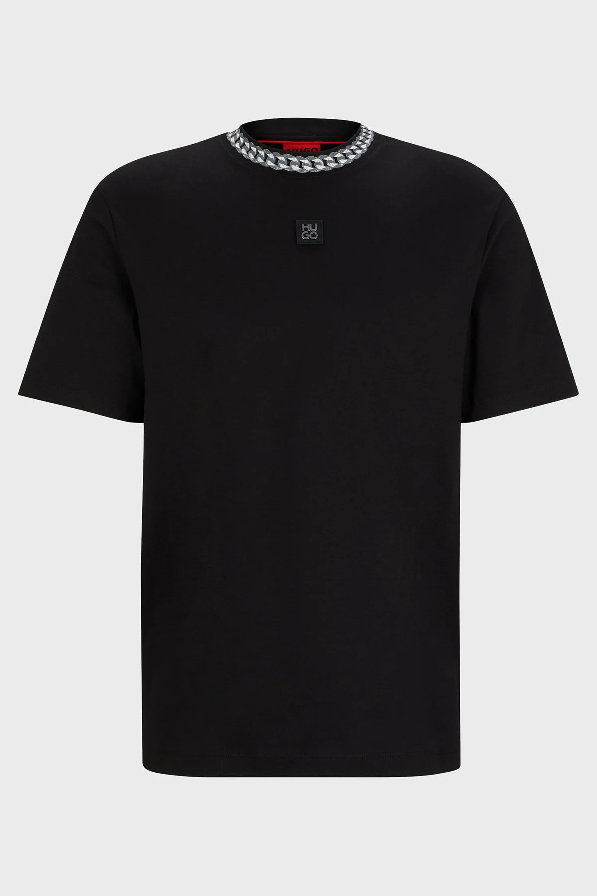 Hugo İnterlok Pamuklu Relaxed Fit Erkek T Shirt 50510035 001 SİYAH - 5