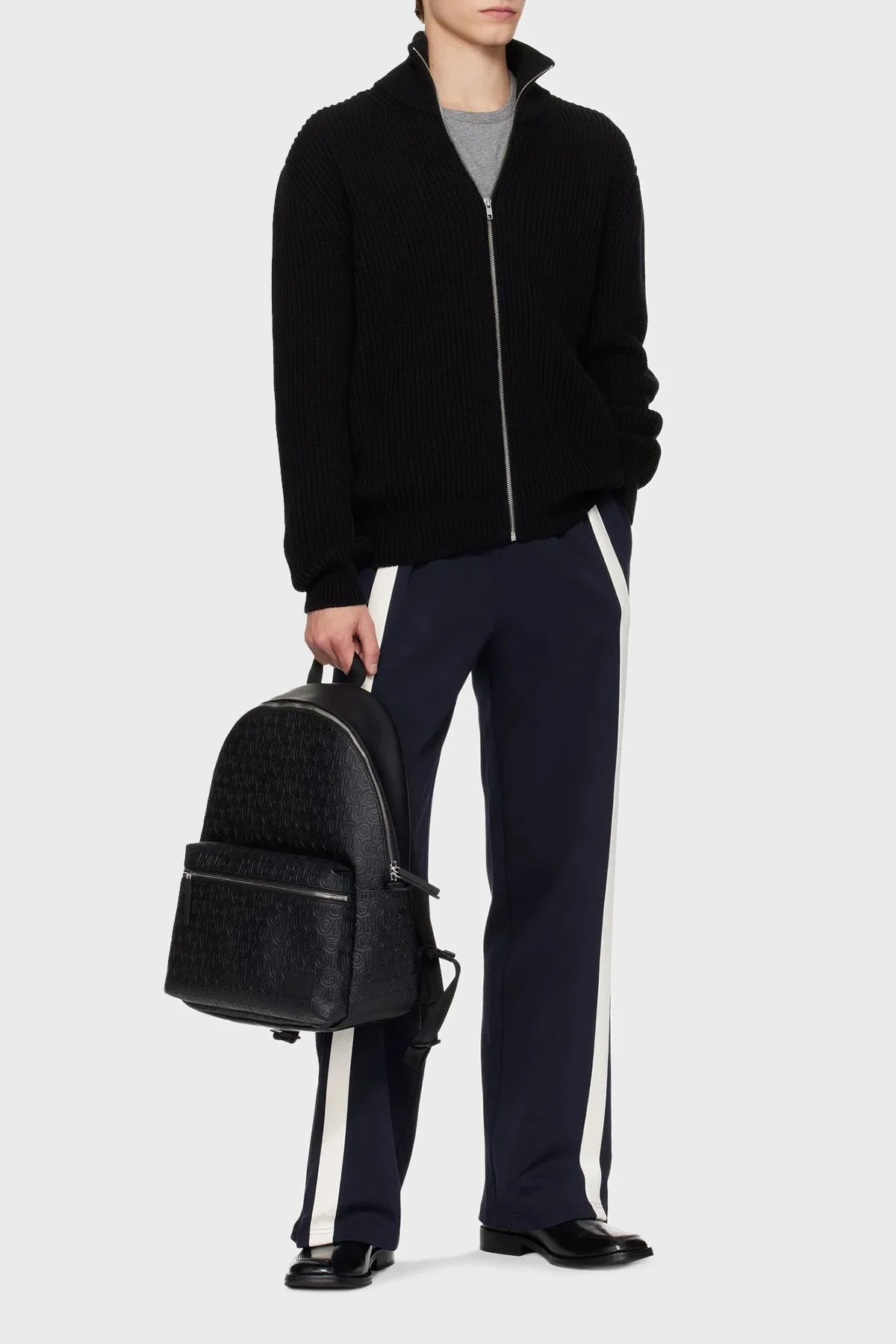 Hugo Kabartma Logolu Ayarlabilir Omuz Askılı Erkek Sırt Çantası 50552901 005 SİYAH - 2