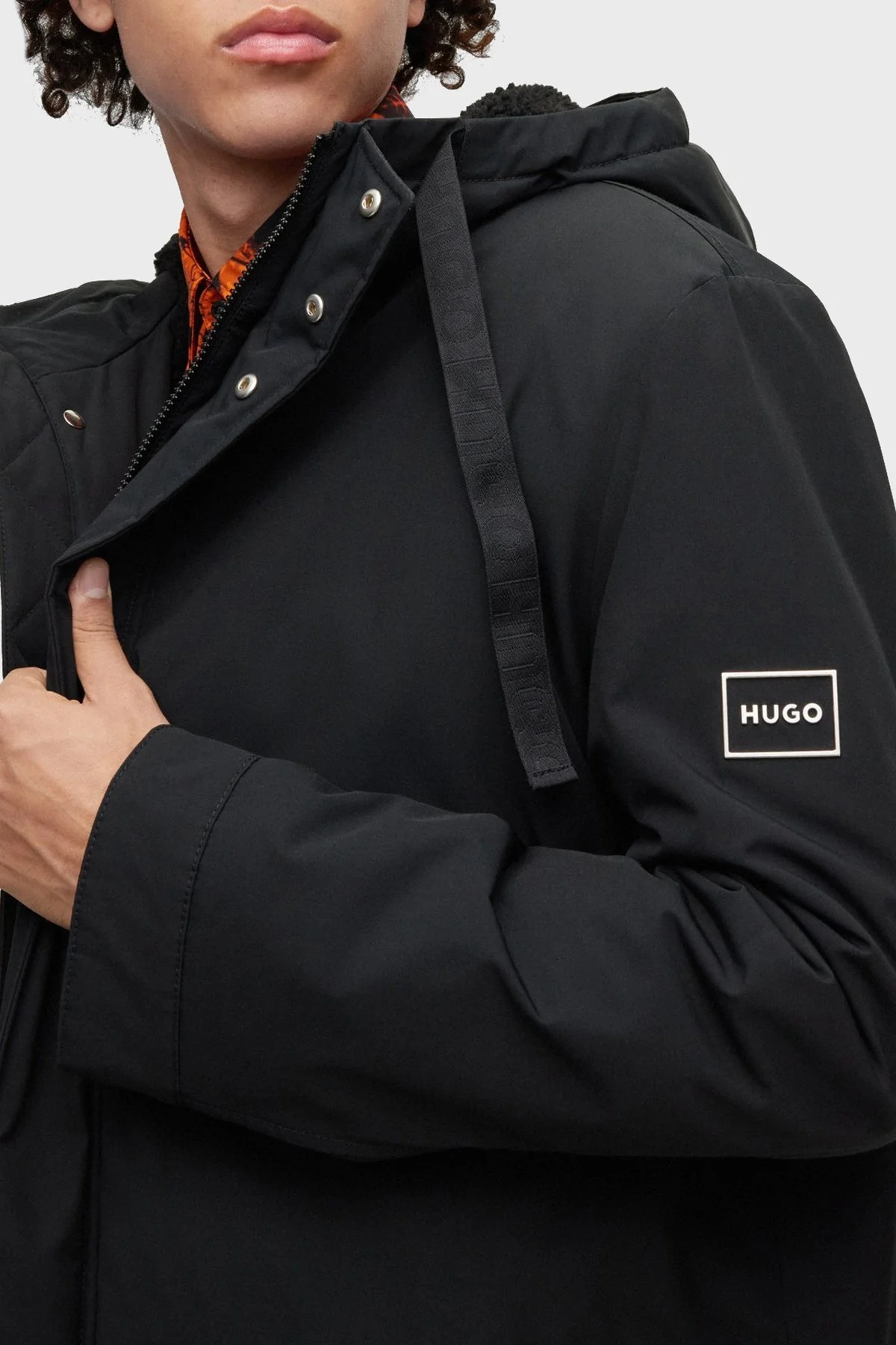 Hugo Kapüşonlu Su İtici Regular Fit Cepli Erkek Parka 50475459 001 SİYAH - 5