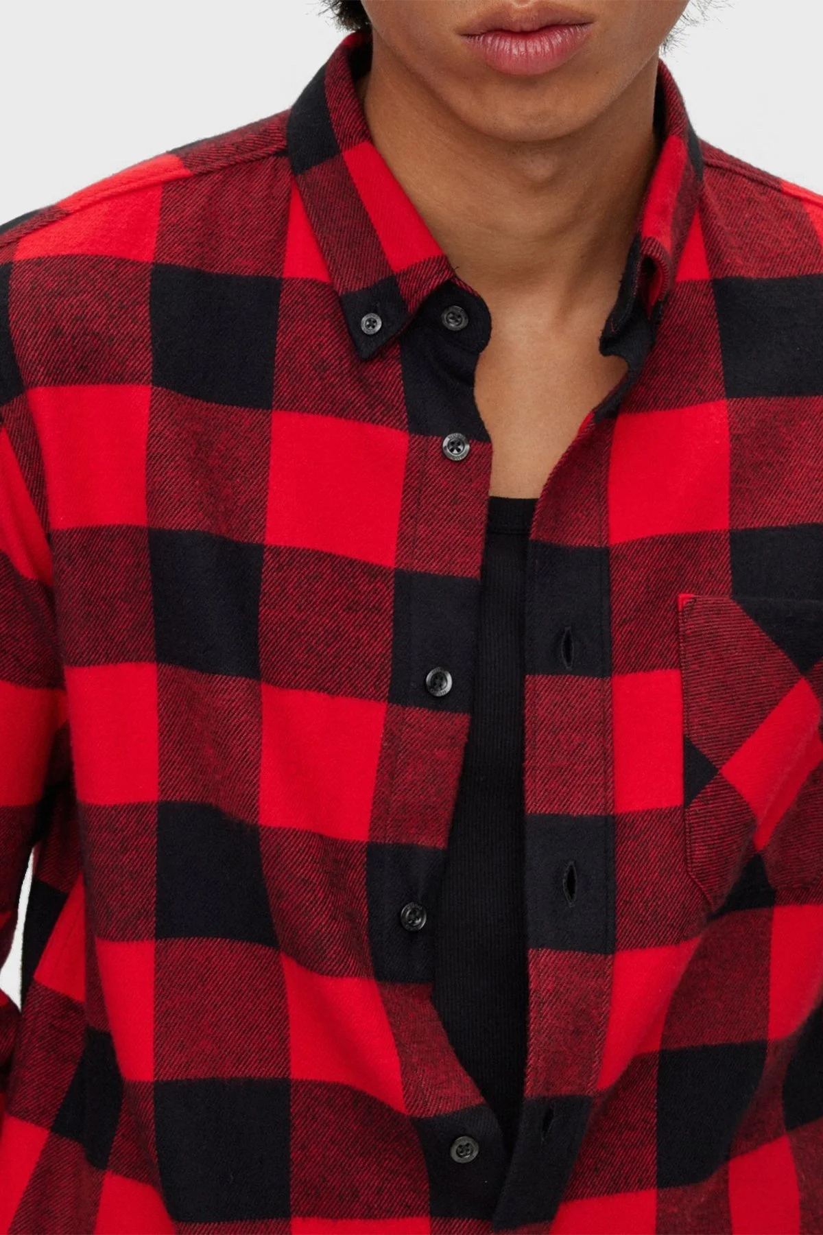 Hugo Kareli % 100 Pamuk Düğmeli Yaka Cepli Relaxed Fit Erkek Gömlek 50500236 693 KIRMIZI - 2