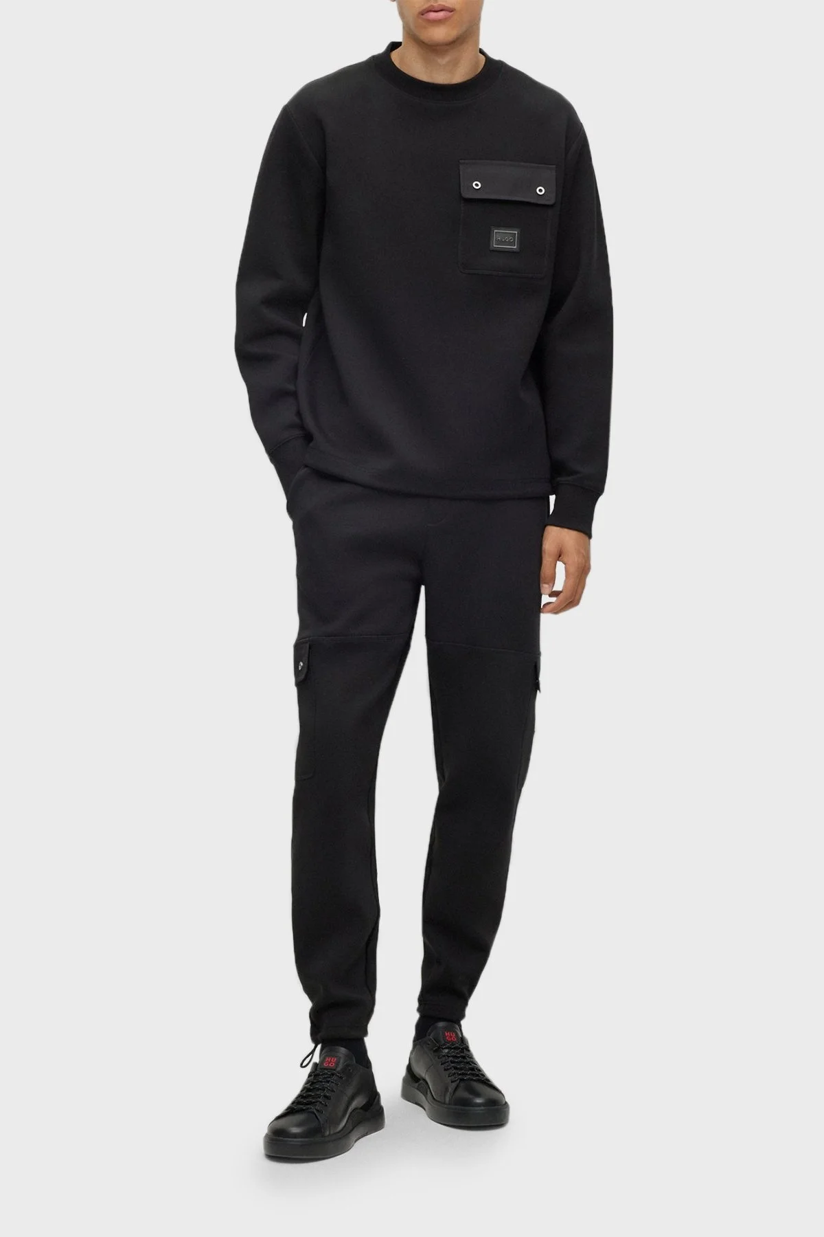 Hugo Kırmızı Logo Detaylı Deri Erkek Ayakkabı 50498479 005 SİYAH - 2