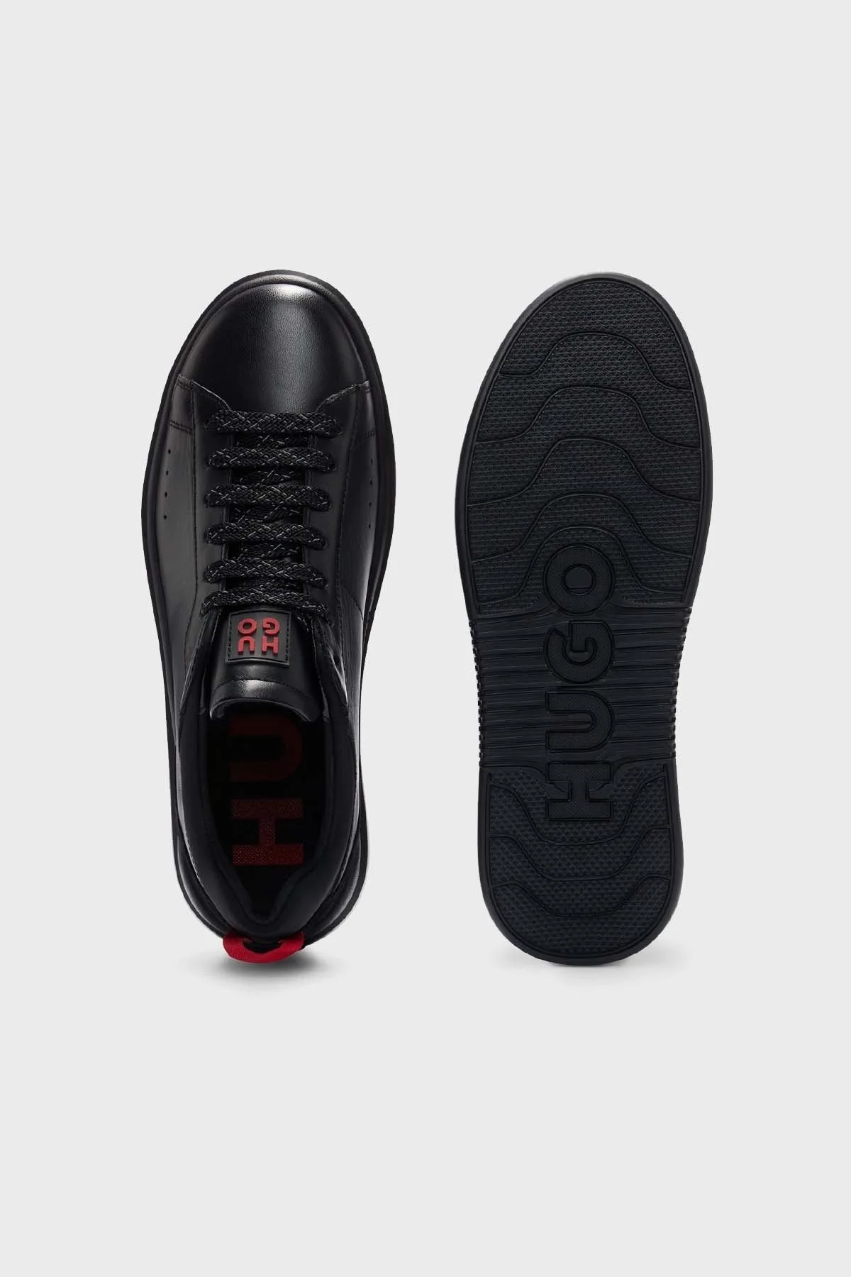 Hugo Kırmızı Logo Detaylı Deri Erkek Ayakkabı 50498479 005 SİYAH - 4