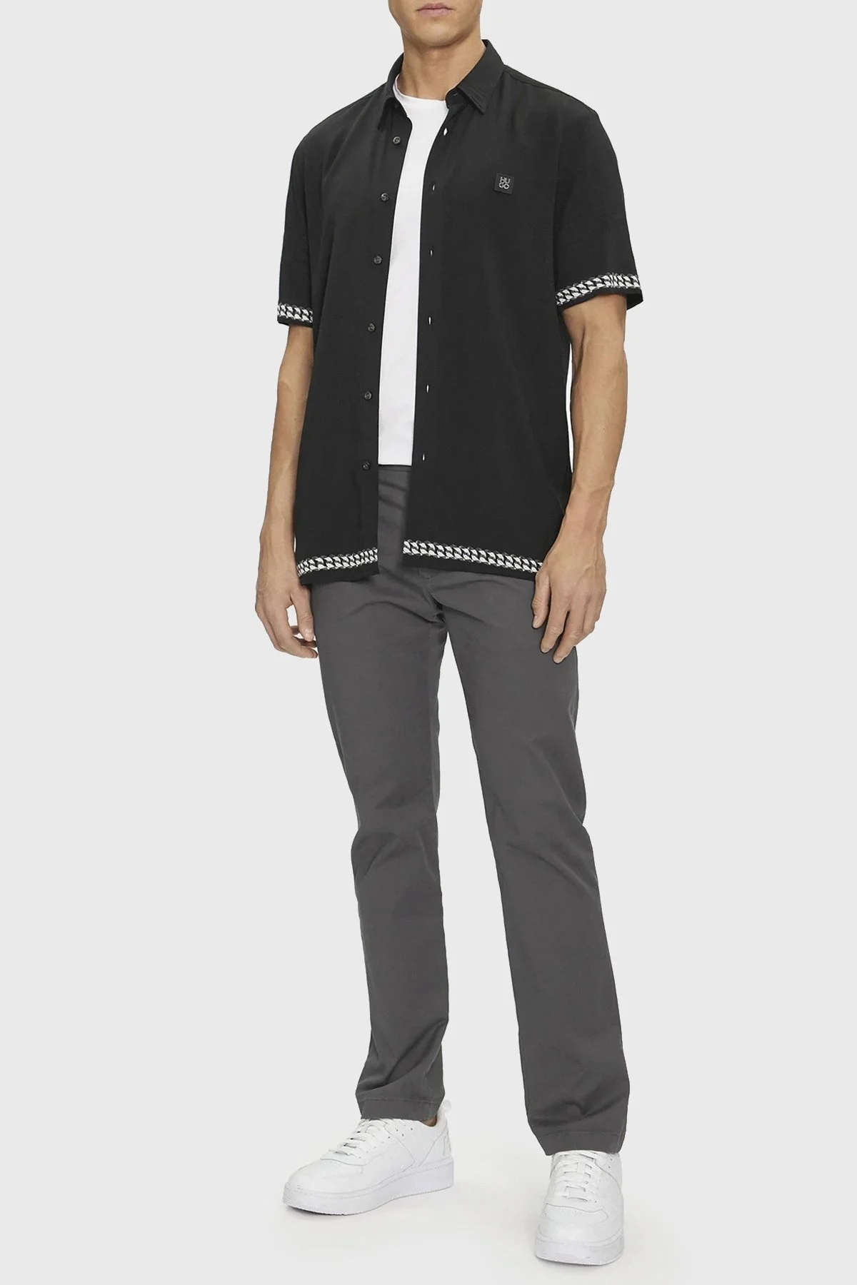 Hugo Kısa Kollu Relaxed Fit Erkek Gömlek 50514168 001 SİYAH - 8