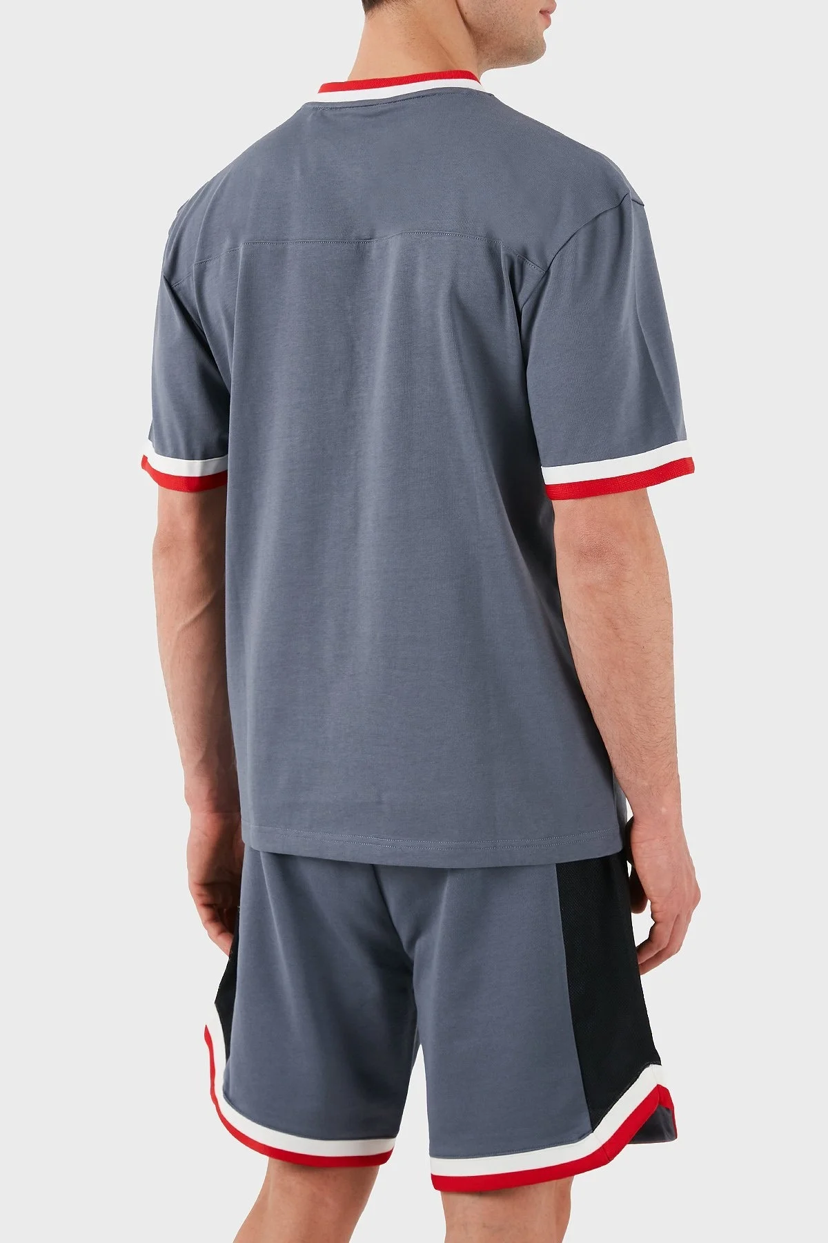 Hugo Logo Baskılı % 100 Pamuk Relaxed Fit V Yaka Erkek T Shirt 50510173 462 MAVİ - 3