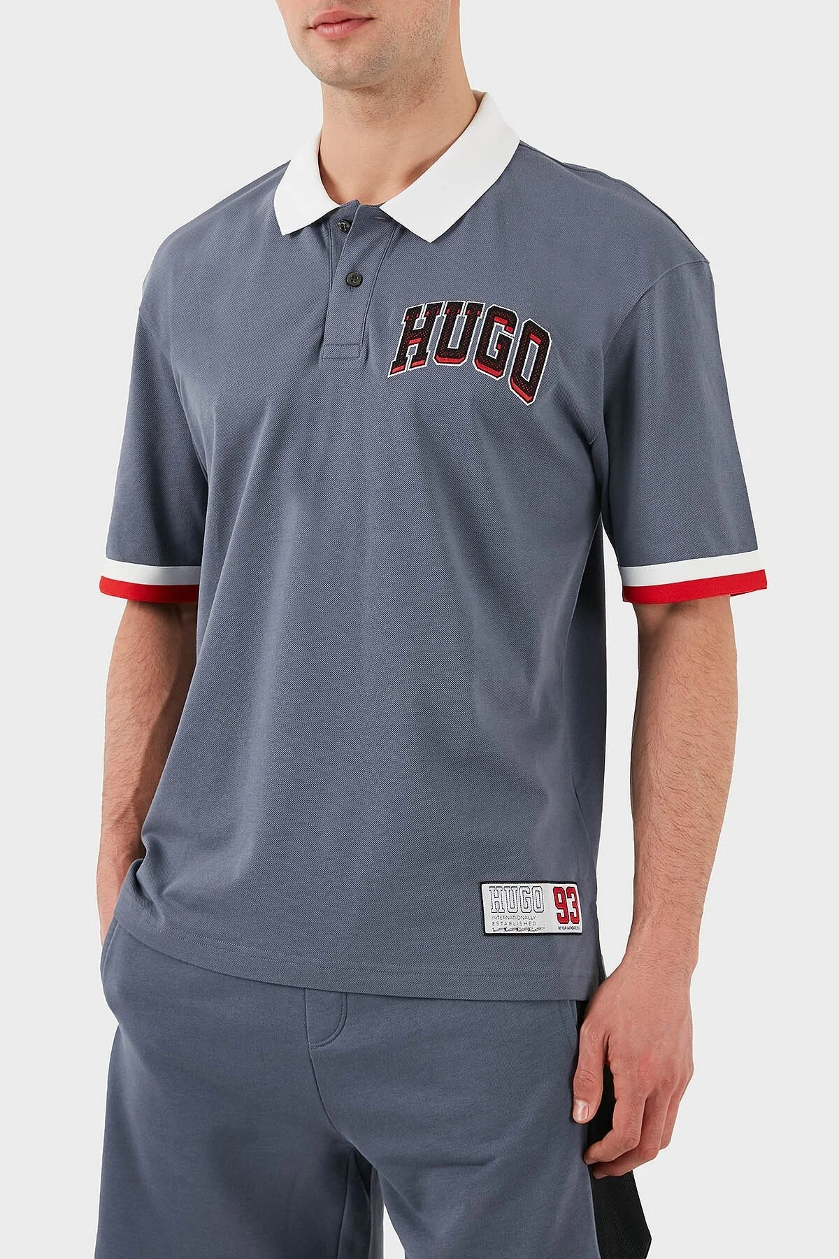 Hugo Logo Baskılı Pamuklu Regular Fit Düğmeli Erkek Polo Yaka T Shirt 50510183 462 MAVİ - 3