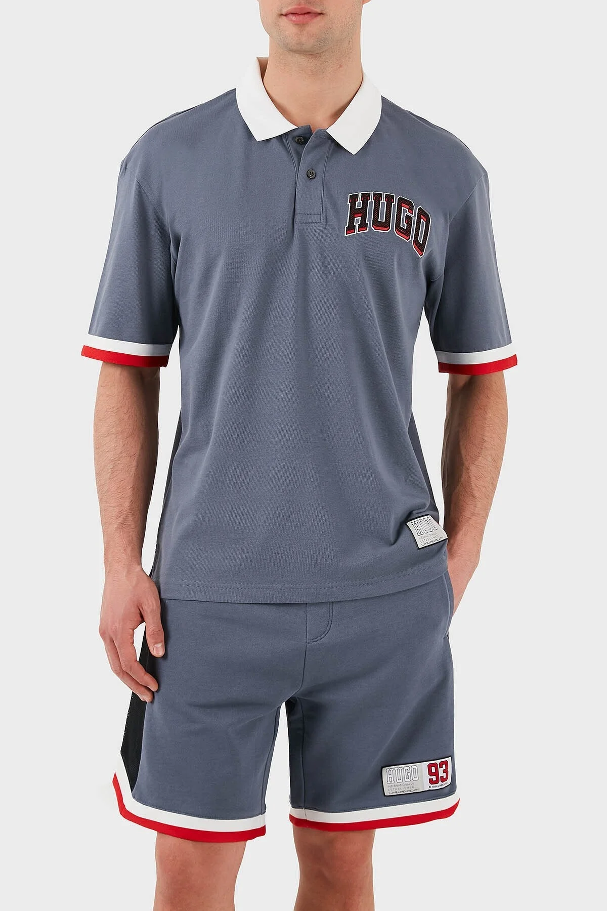Hugo Logo Baskılı Pamuklu Regular Fit Düğmeli Erkek Polo Yaka T Shirt 50510183 462 MAVİ - 4