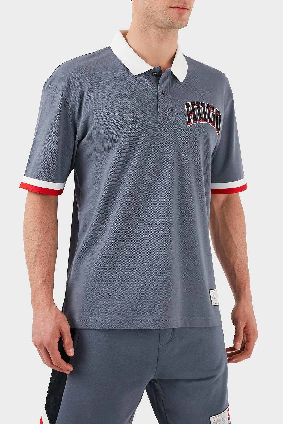 Hugo Logo Baskılı Pamuklu Regular Fit Düğmeli Erkek Polo Yaka T Shirt 50510183 462 MAVİ - 5