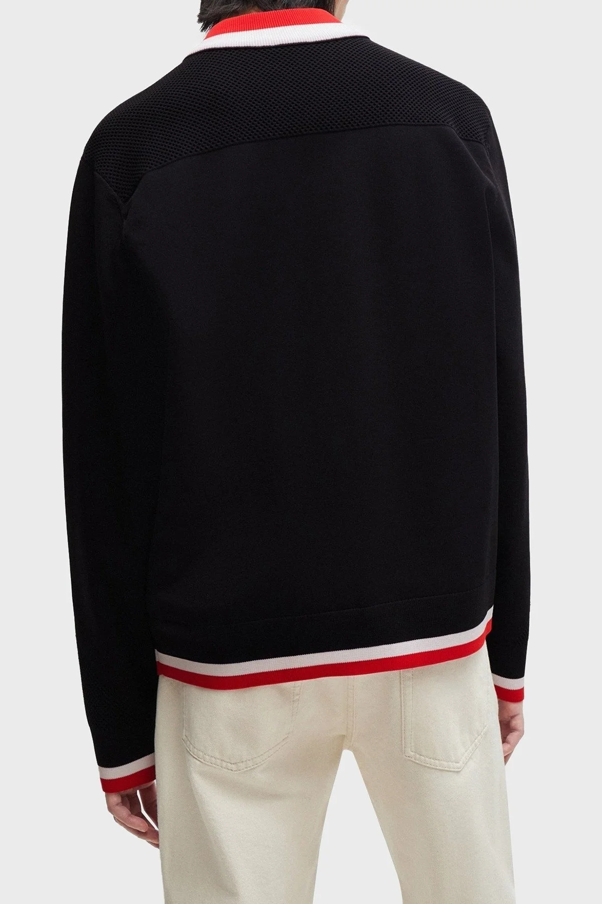 Hugo Logo Baskılı Relaxed Fit Kolej Yaka Erkek Hırka 50510911 001 SİYAH - 3