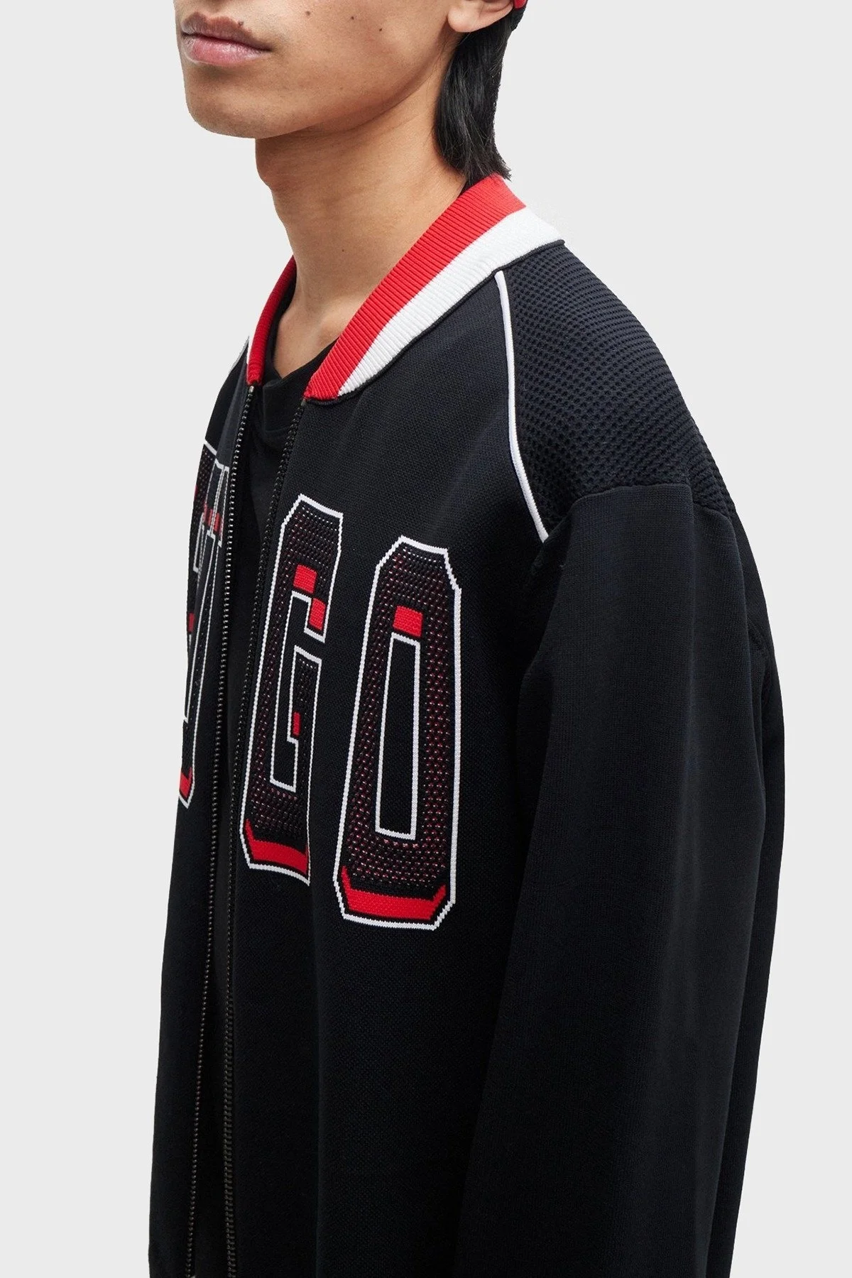 Hugo Logo Baskılı Relaxed Fit Kolej Yaka Erkek Hırka 50510911 001 SİYAH - 5